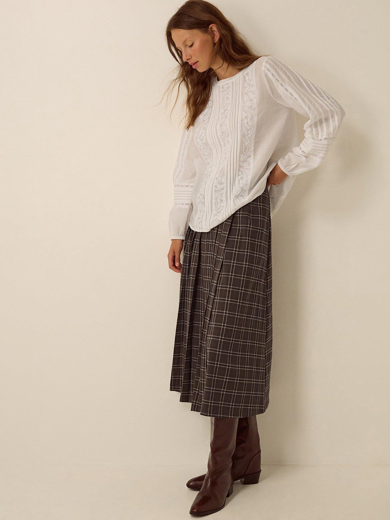Image 3 of 6 of Monsoon Womens Embroidered Pintuck Blouse - White