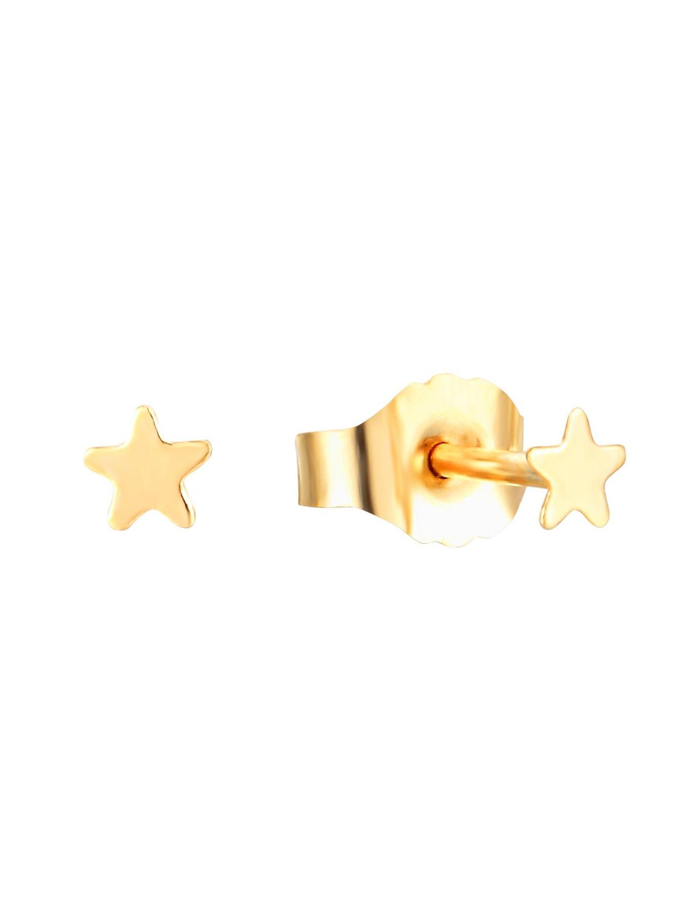 Image 2 of 7 of Seol + Gold 9ct Solid Gold Tiny Star Studs