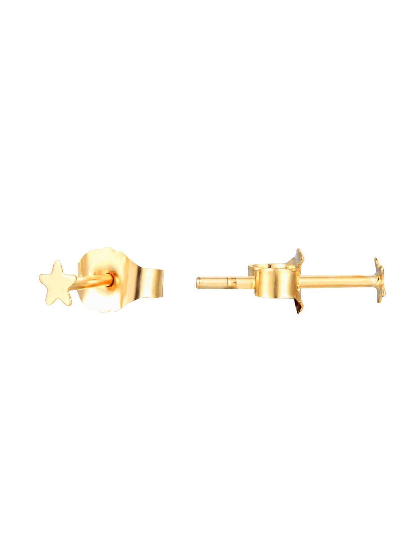 Image 3 of 7 of Seol + Gold 9ct Solid Gold Tiny Star Studs