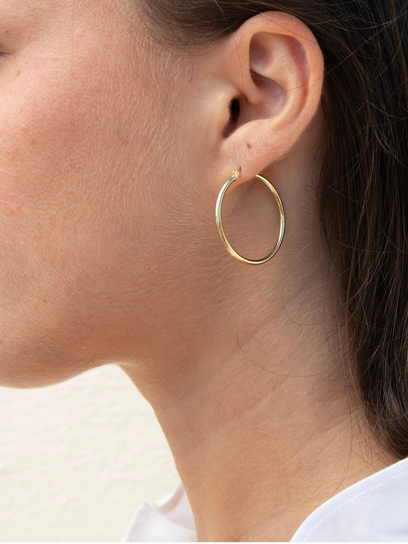 Seol + Gold 18ct Gold Plated Medium 30mm Creole Hoop Earrings
