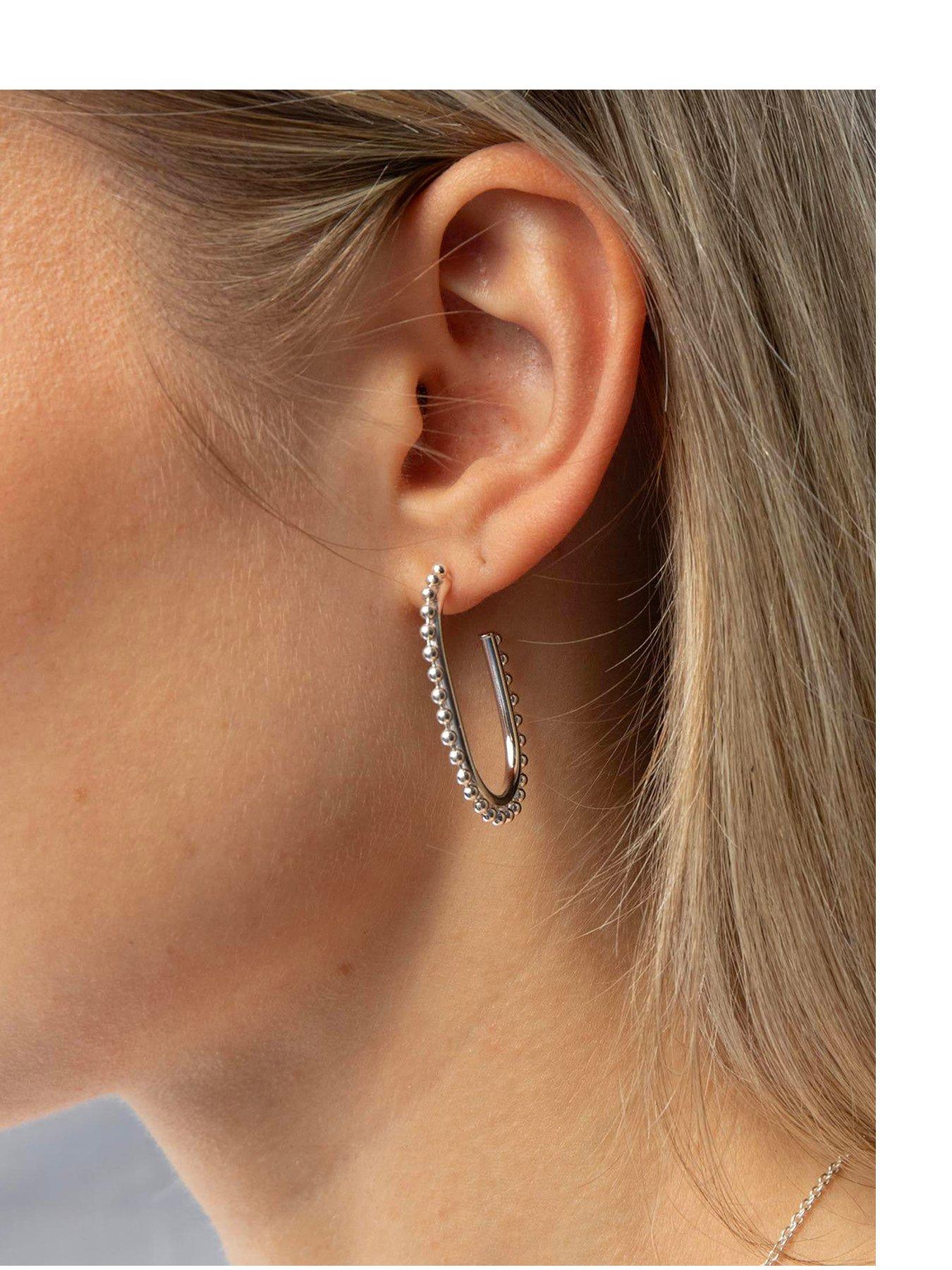 Seol + Gold Sterling Silver Large Bobble Half Hoop Earrings