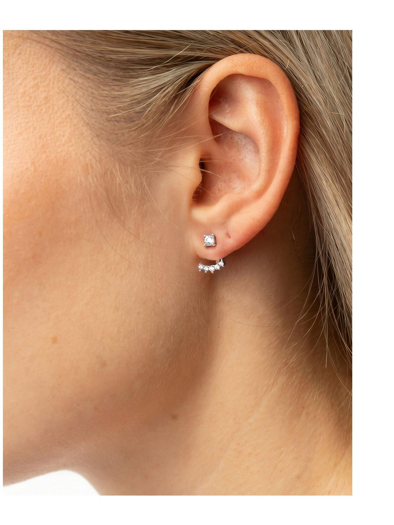 Seol + Gold Sterling Silver CZ Cluster Earring Jackets