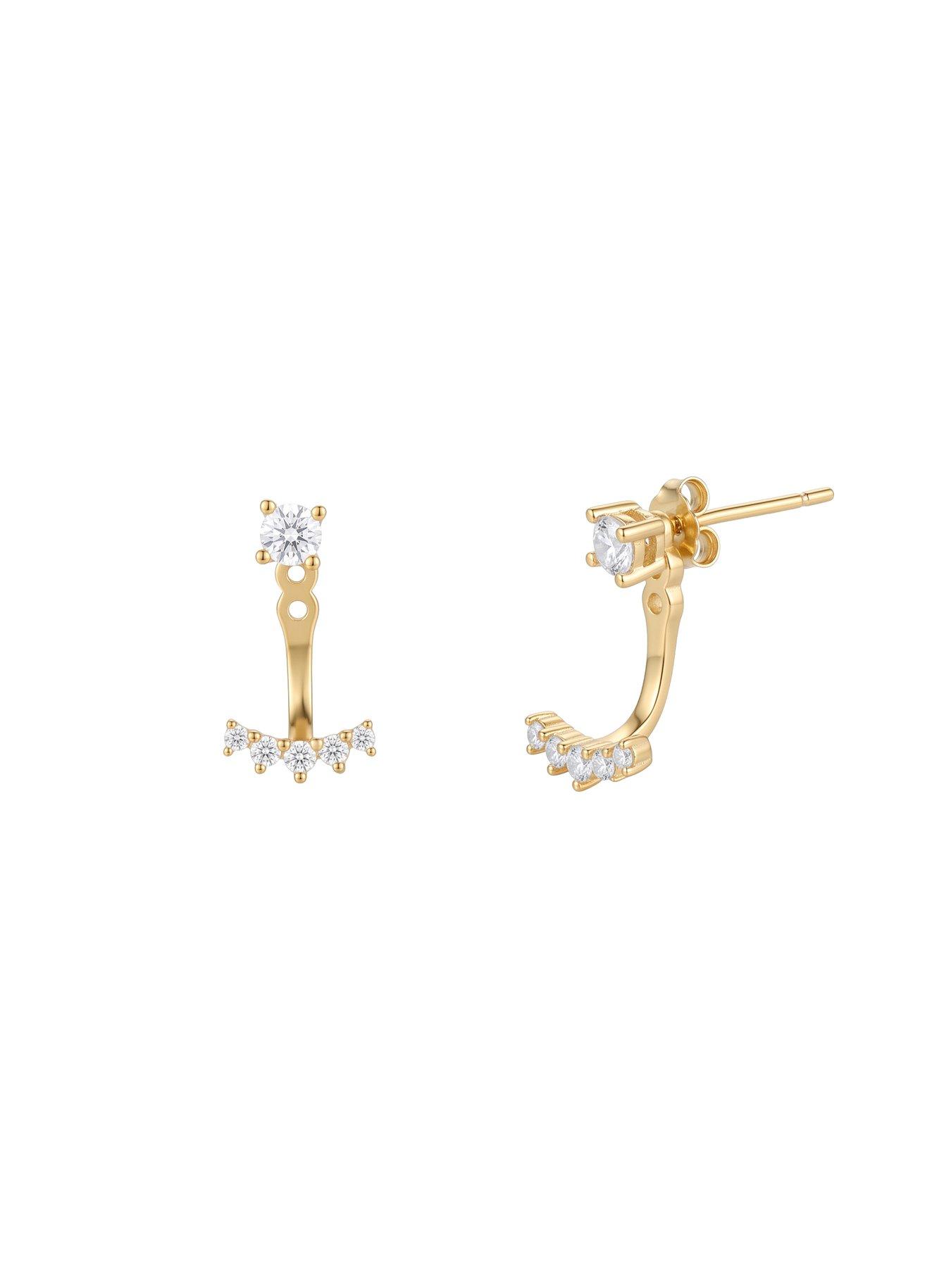 Image 2 of 4 of Seol + Gold 18ct Gold Plated CZ Cluster Earring Jackets