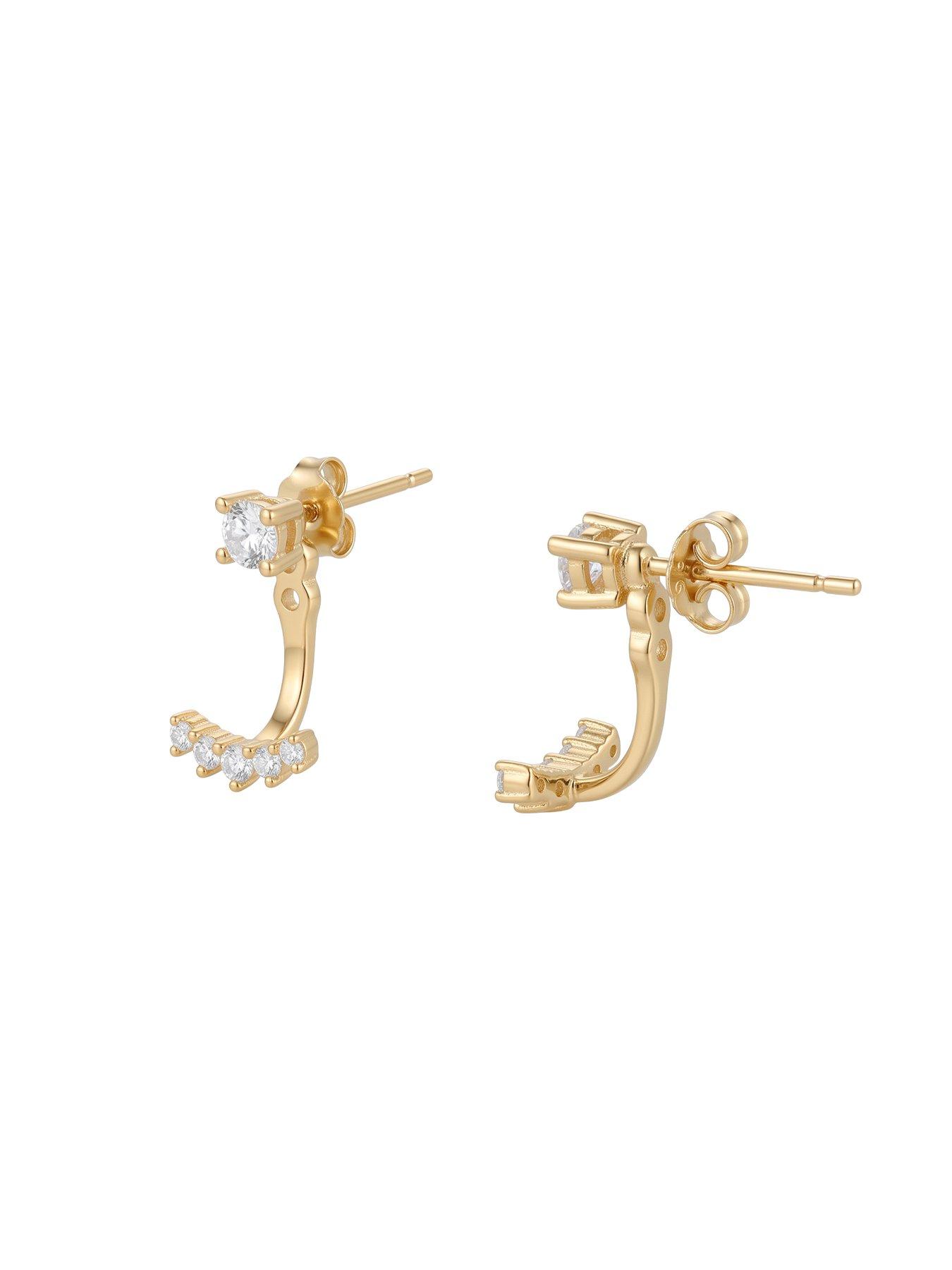 Image 3 of 4 of Seol + Gold 18ct Gold Plated CZ Cluster Earring Jackets