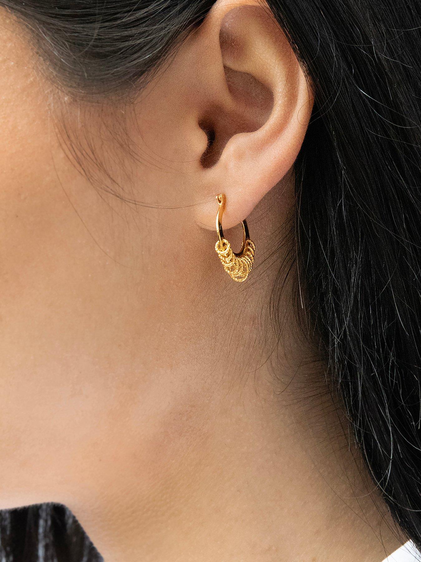 Seol + Gold 18ct Gold Plated Shaker Hoop Earrings