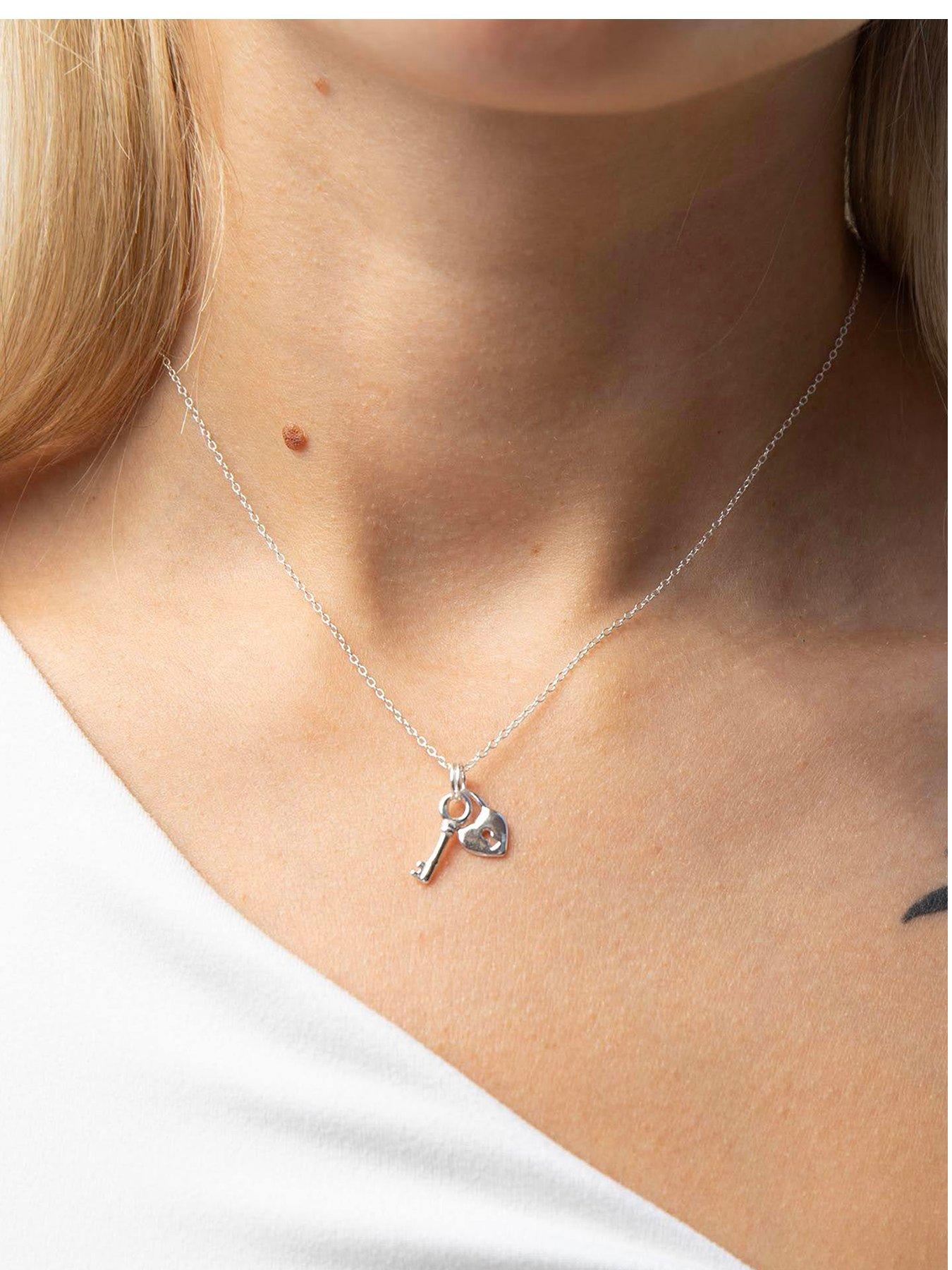 Seol + Gold Sterling Silver Lock & Key Charm Necklace