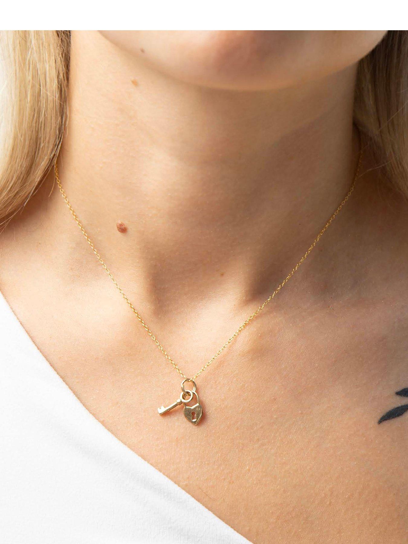 Seol + Gold 18ct Gold Plated Lock & Key Charm Necklace