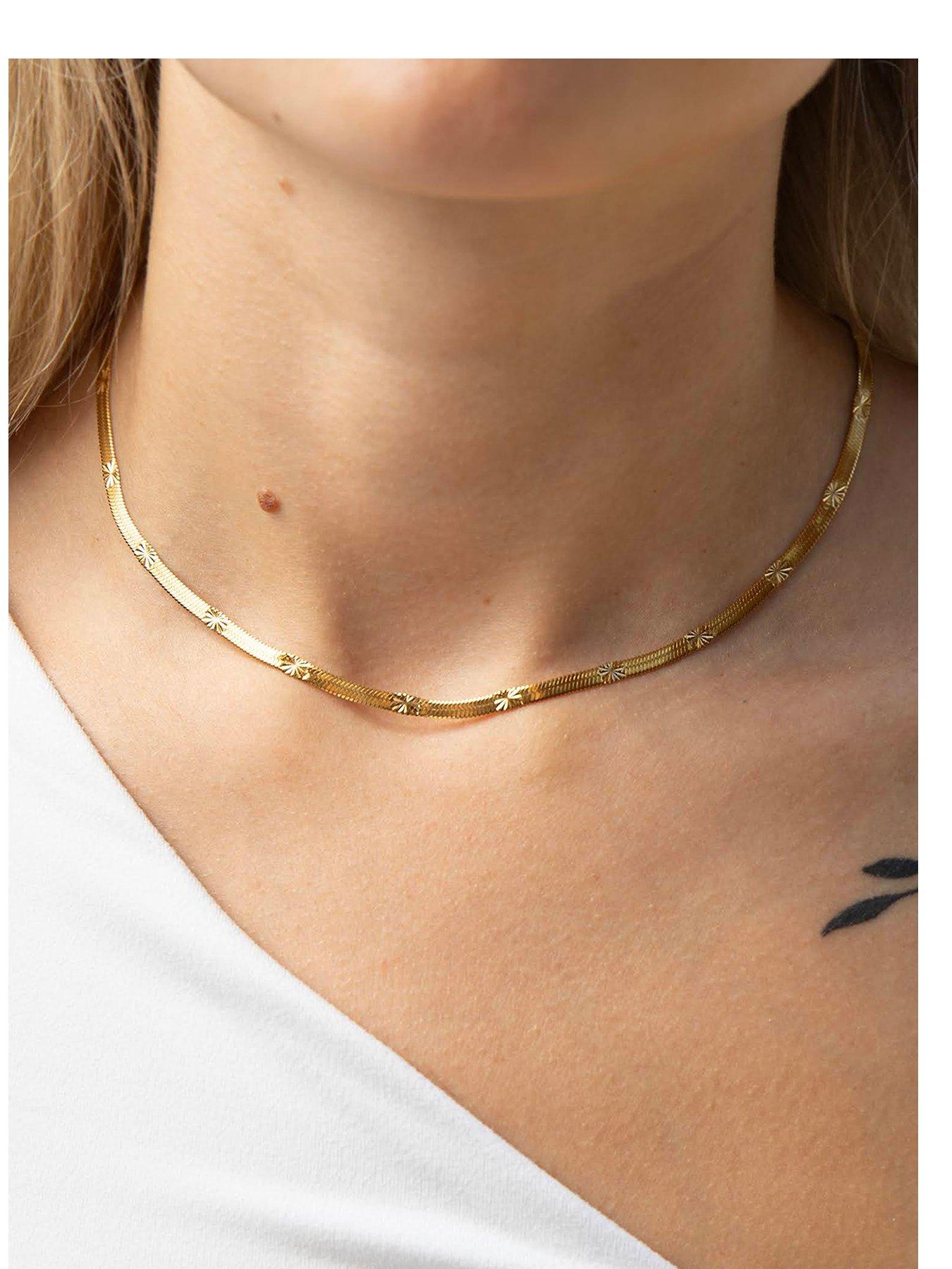 Seol + Gold Gold Stainless Steel Diamond Cut Snake Chain