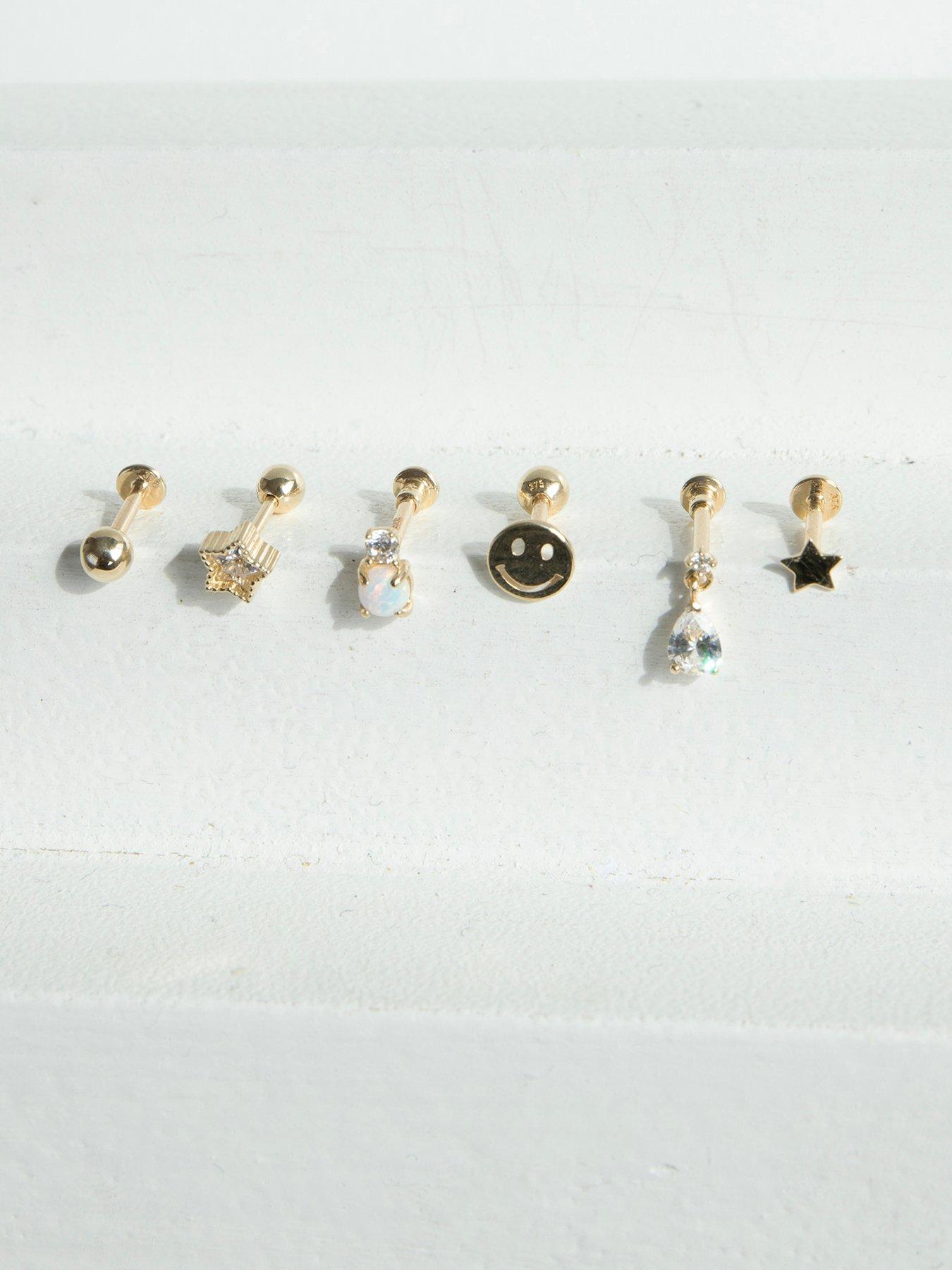 Image 3 of 5 of Seol + Gold 9ct Solid Gold CZ Star Stud