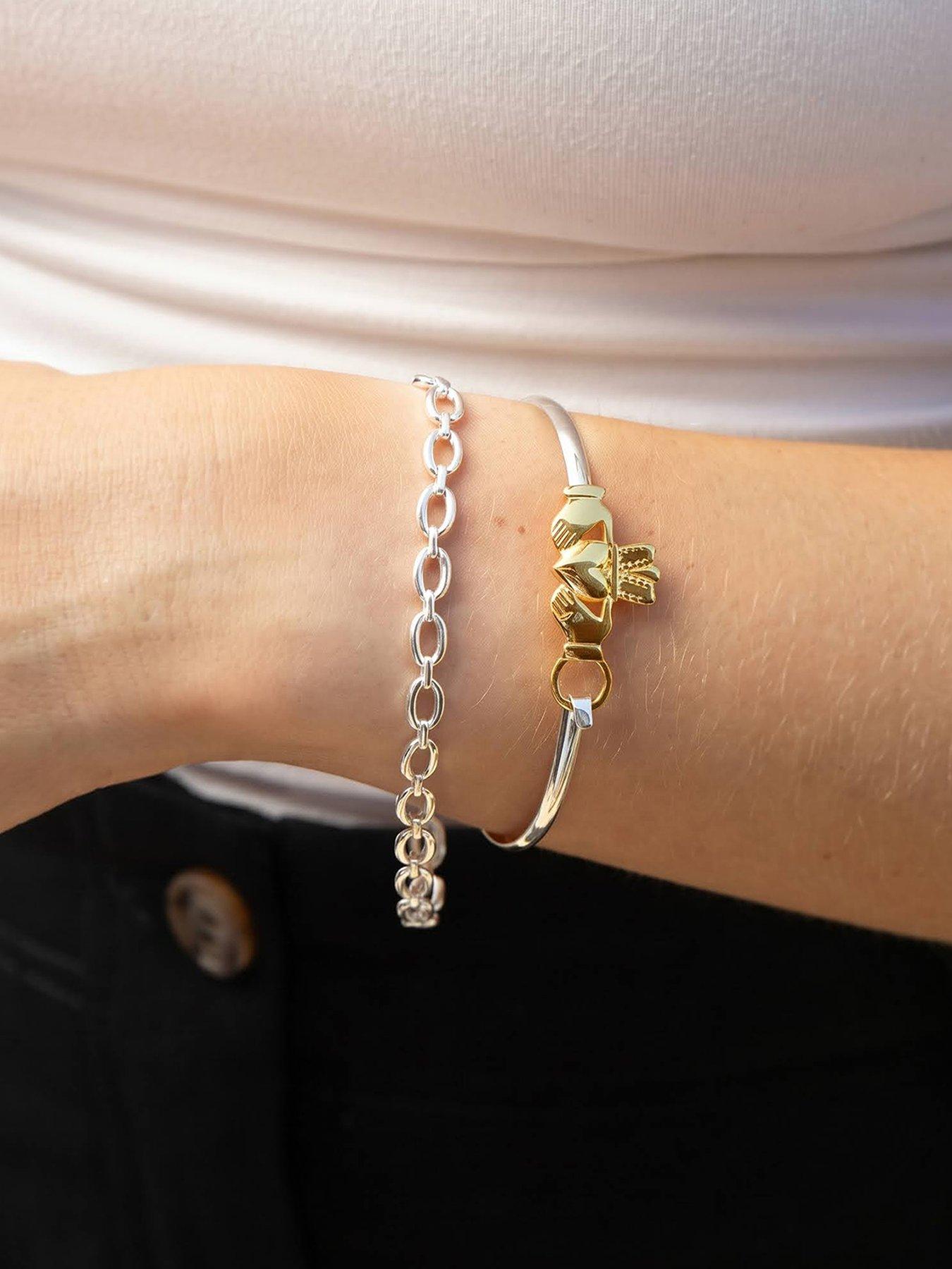 Seol + Gold Mixed Metal Claddagh Bangle
