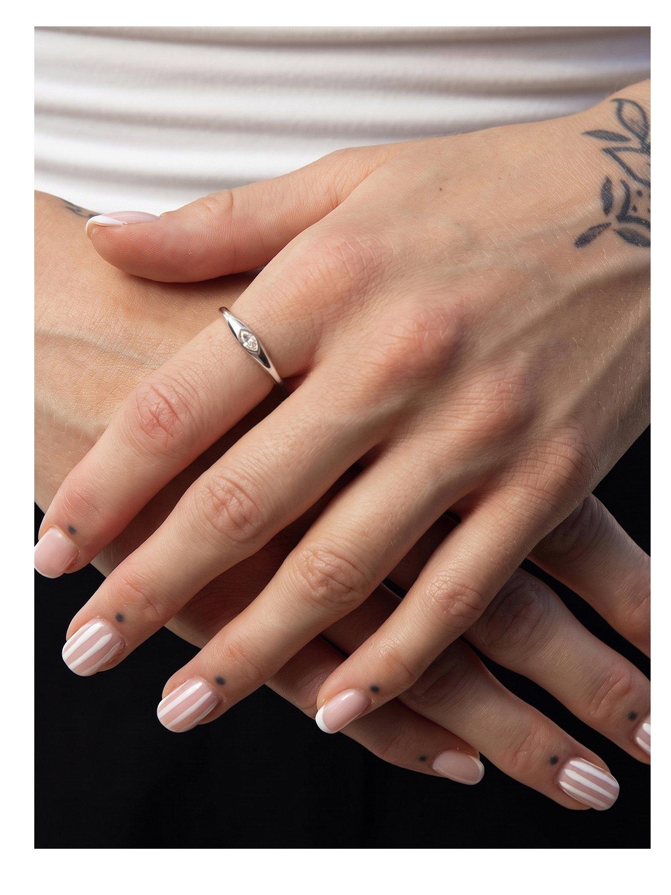 Seol + Gold Sterling Silver CZ Dome Band Ring