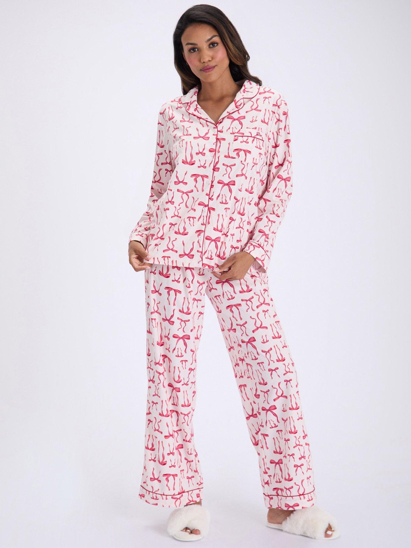 Image 1 of 6 of Boux Avenue Flutter Bows Pj In A Bag - Ivory Mix