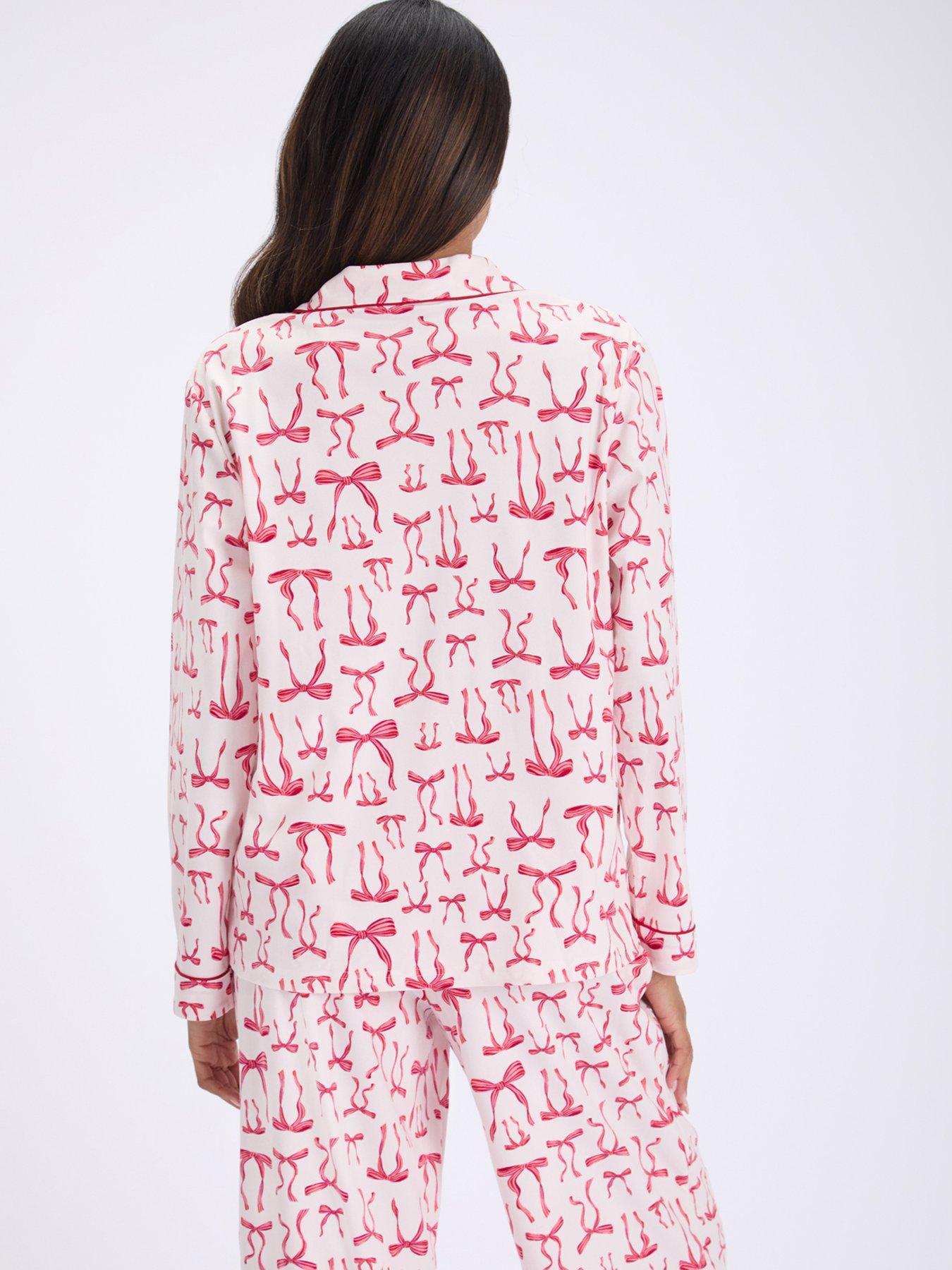 Image 2 of 6 of Boux Avenue Flutter Bows Pj In A Bag - Ivory Mix