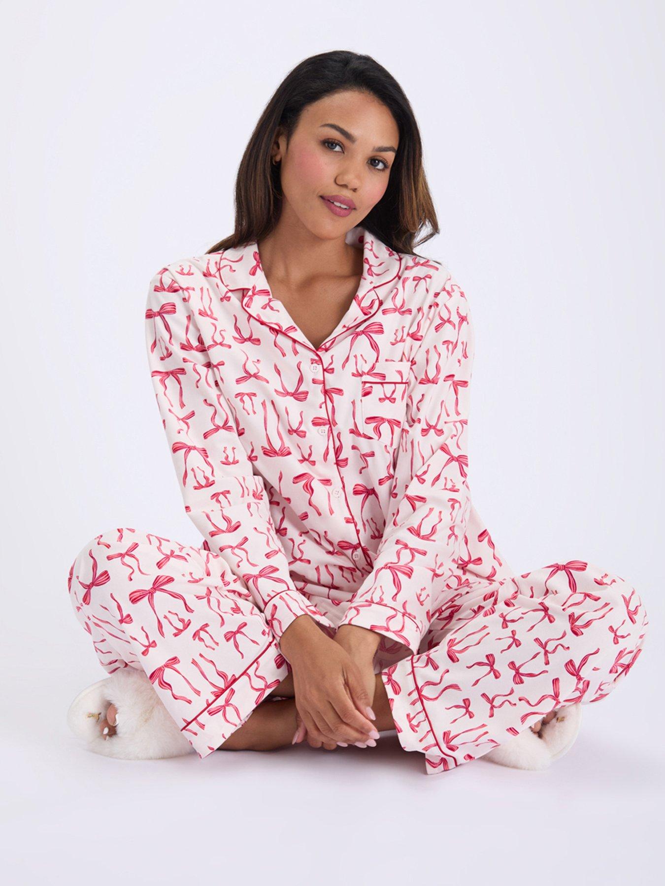Image 3 of 6 of Boux Avenue Flutter Bows Pj In A Bag - Ivory Mix