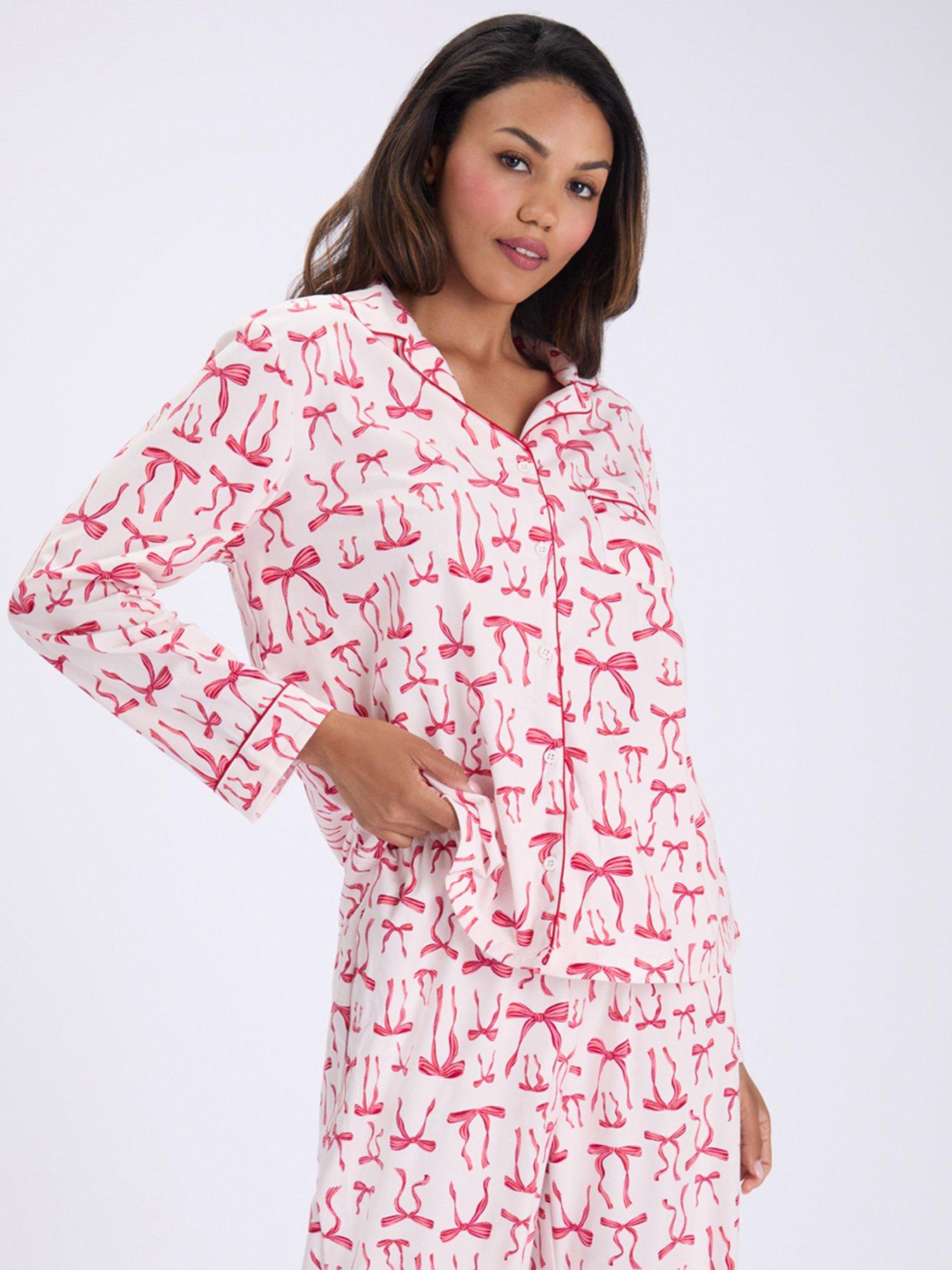 Image 4 of 6 of Boux Avenue Flutter Bows Pj In A Bag - Ivory Mix
