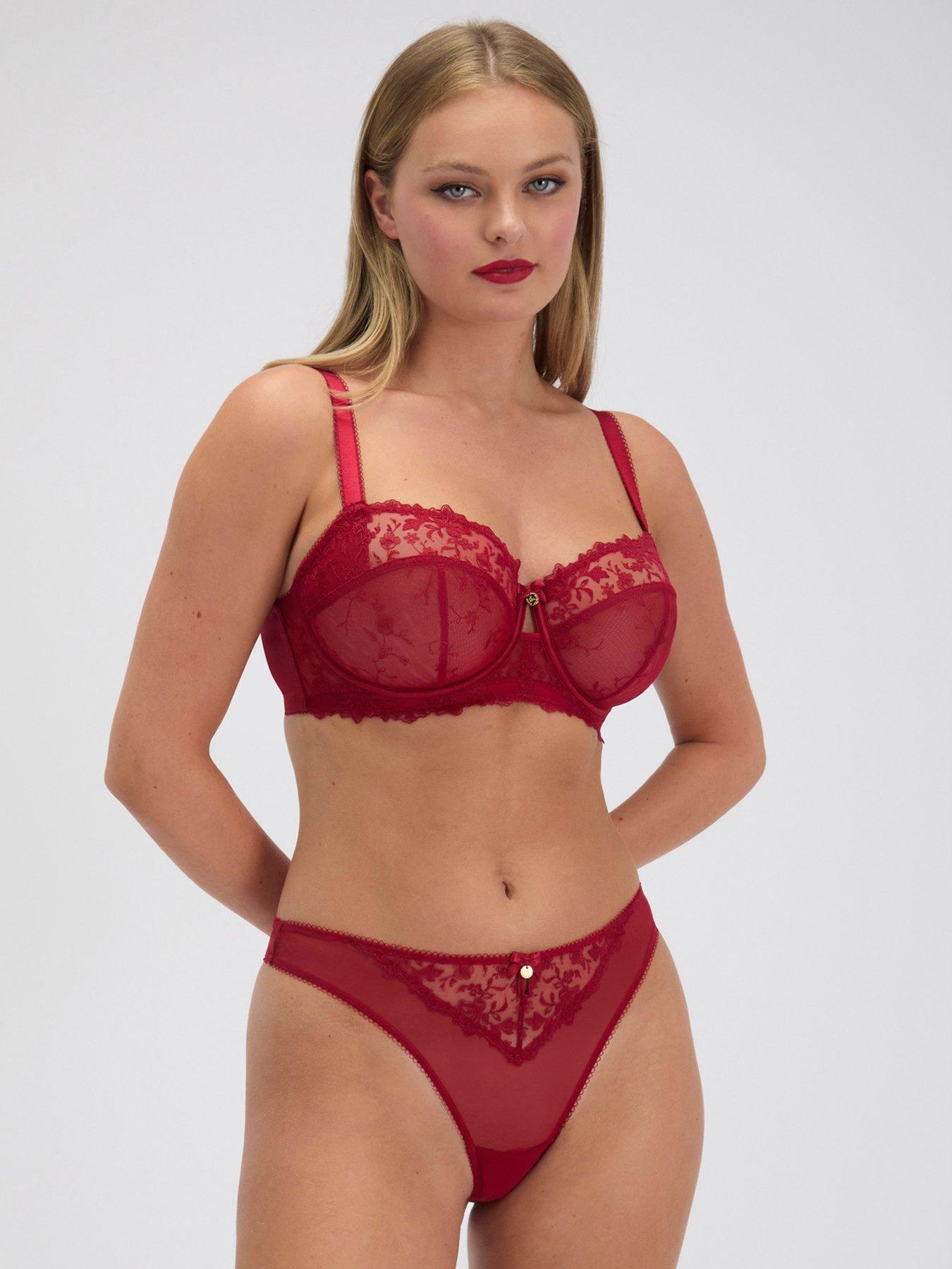 Image 1 of 4 of Boux Avenue Georgiana Emb Balconette Bra - Red