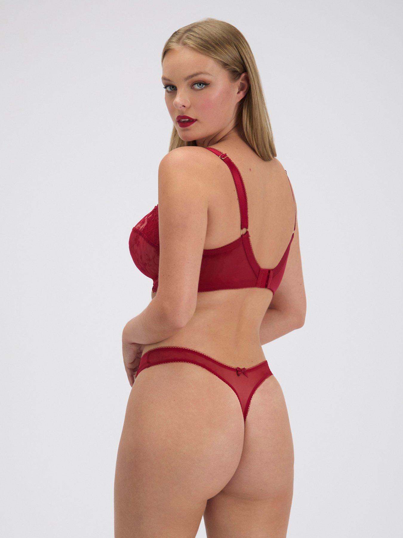 Image 2 of 4 of Boux Avenue Georgiana Emb Balconette Bra - Red