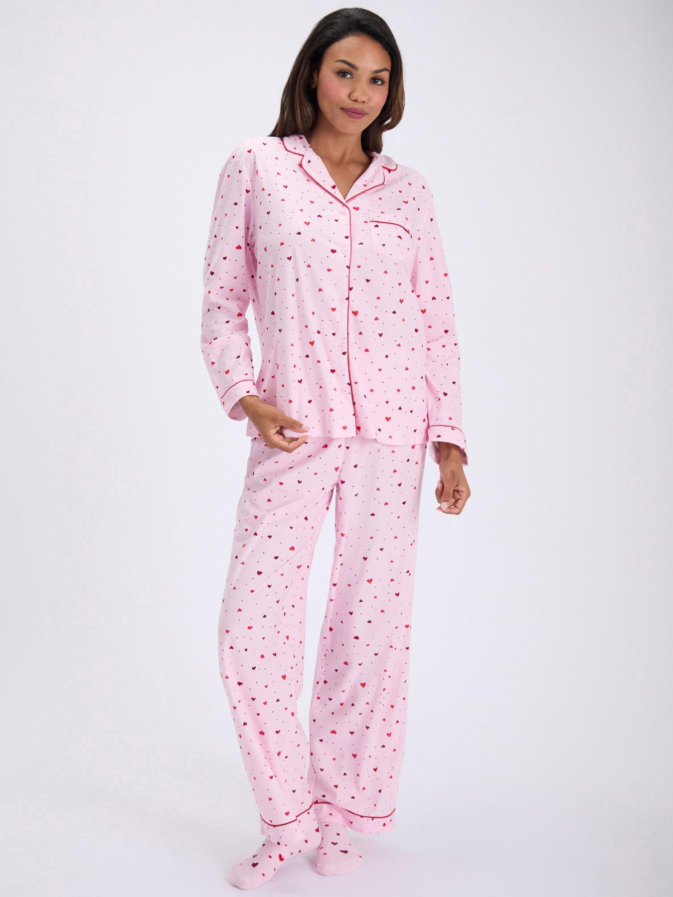 Image 1 of 7 of Boux Avenue Ditsy Heart Pyjama In A Bag - Pink Mix