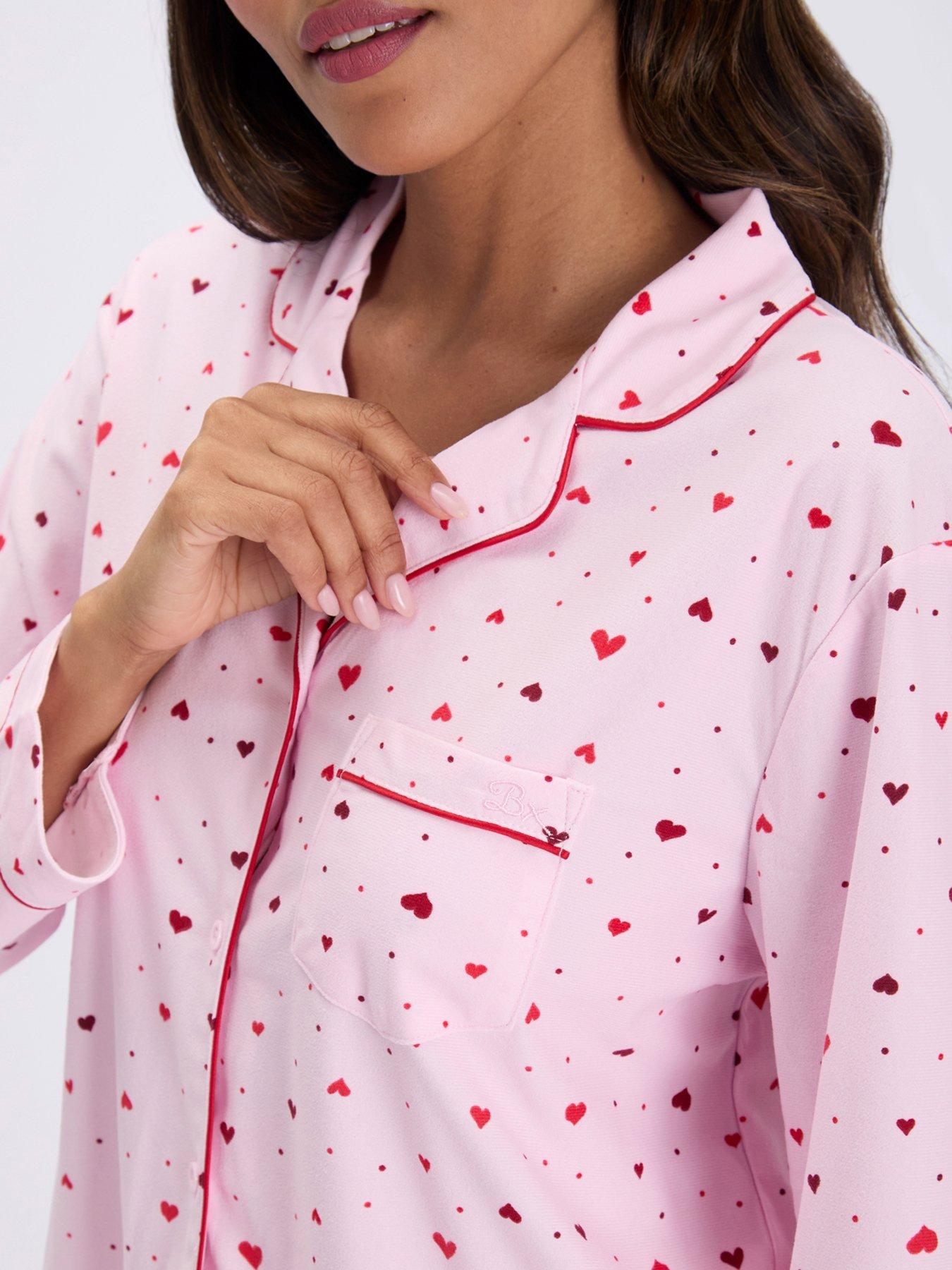 Image 5 of 7 of Boux Avenue Ditsy Heart Pyjama In A Bag - Pink Mix