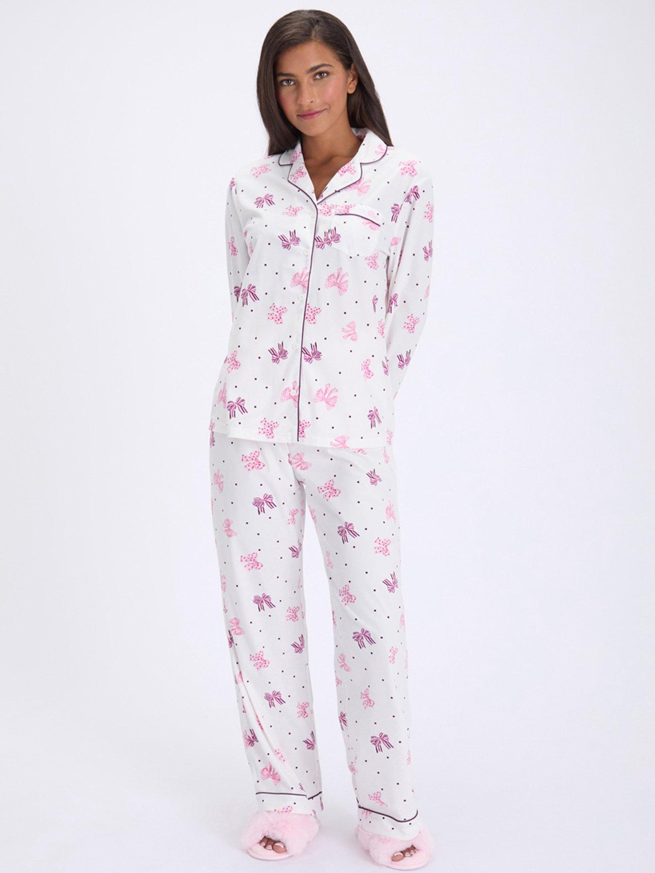 Image 1 of 7 of Boux Avenue Boux Avenue Multi Bow Pjs In A Bag - Ivory Mix