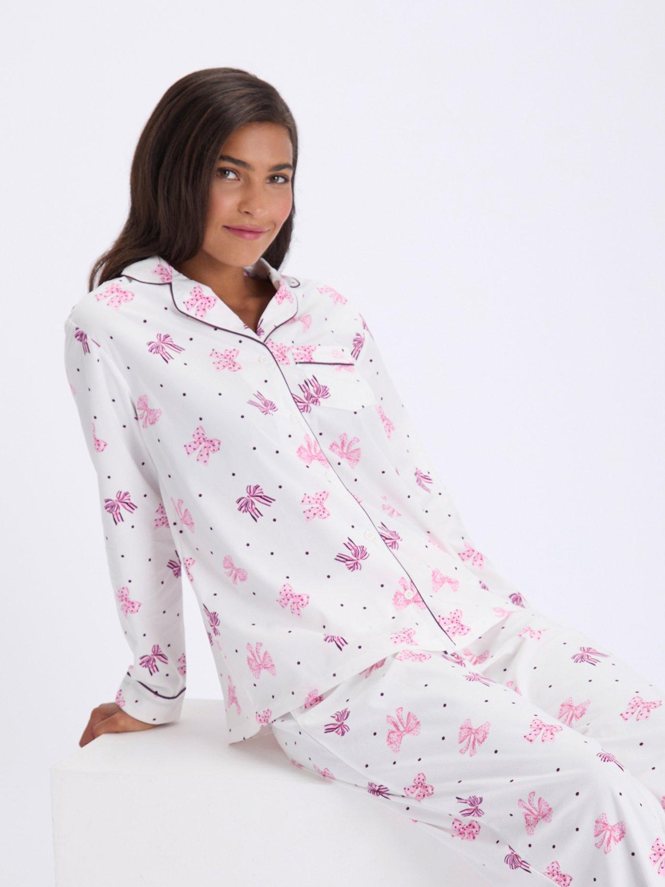 Image 3 of 7 of Boux Avenue Boux Avenue Multi Bow Pjs In A Bag - Ivory Mix