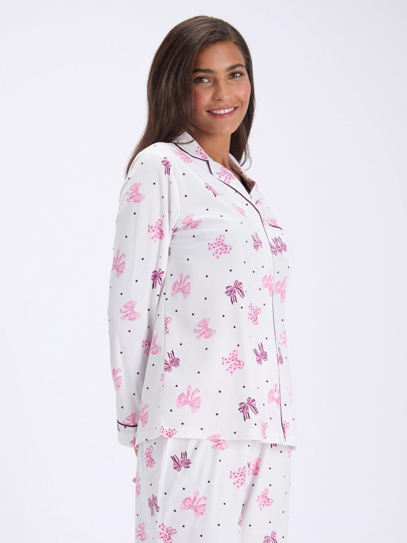 Image 4 of 7 of Boux Avenue Boux Avenue Multi Bow Pjs In A Bag - Ivory Mix