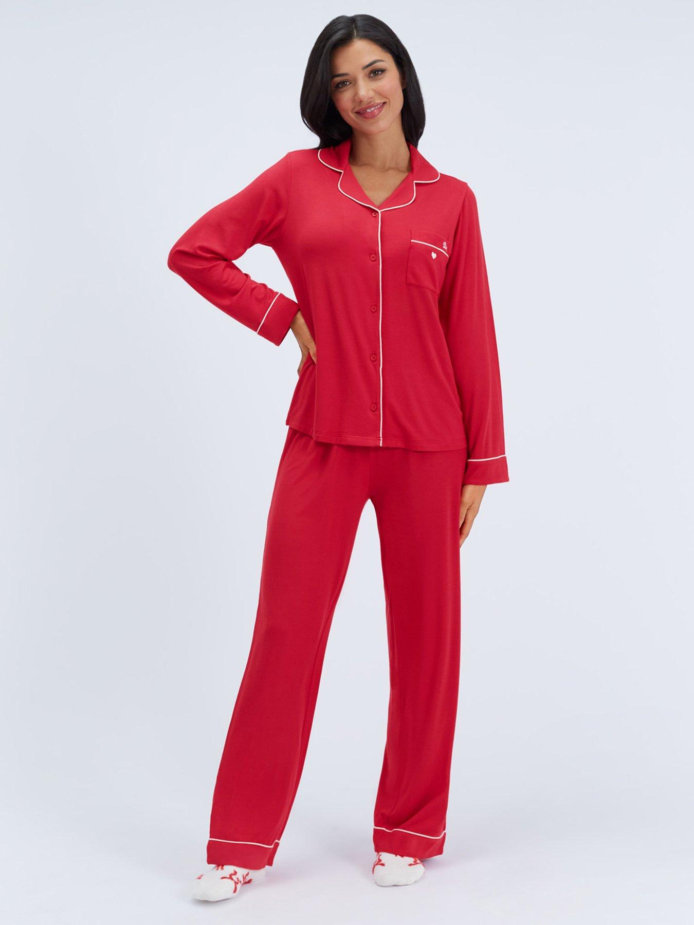 Boux Avenue Boux Avenue Modal Piped Pyjama Set - Red