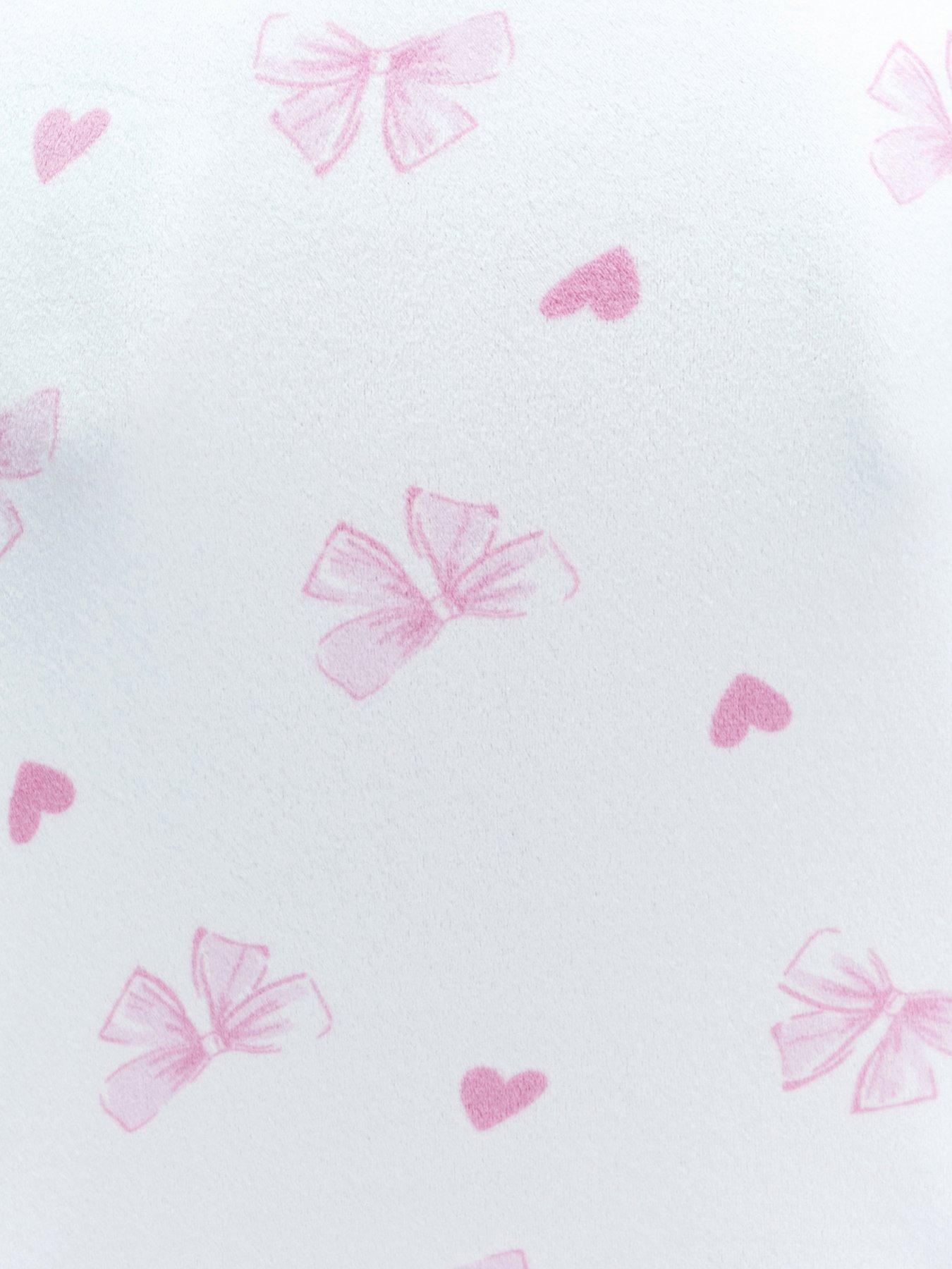 Image 6 of 6 of Boux Avenue Pretty Bow Velour Short Pj Set - Ivory Mix