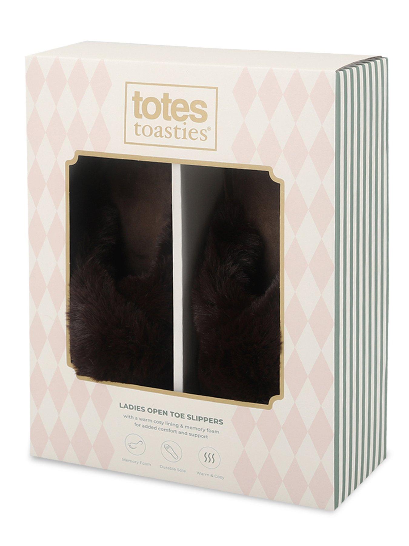 Image 5 of 5 of TOTES Crossover Faux Fur Slider Slippers - Chocolate
