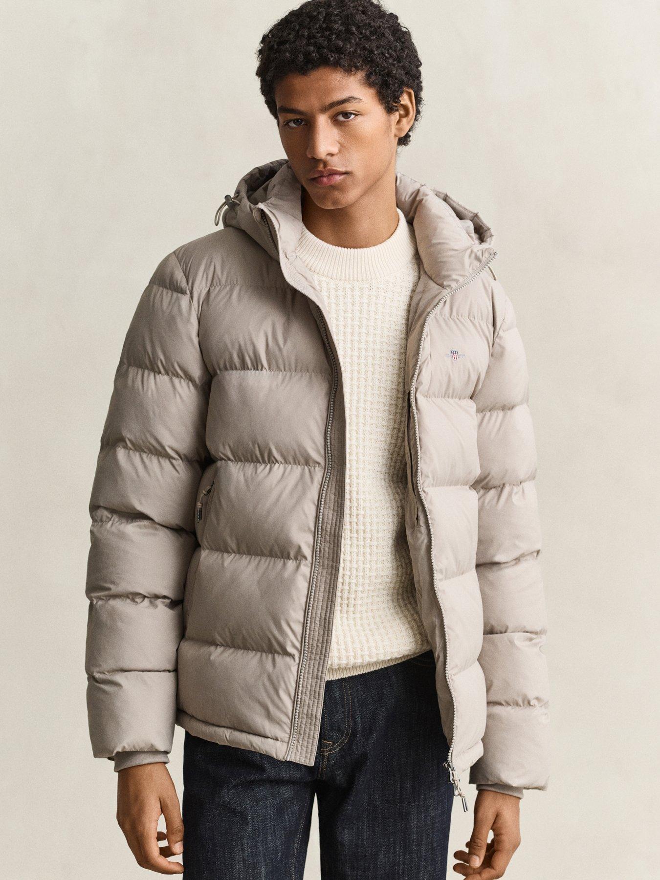 Gant Men's Active Cloud Puffer Jacket In Mist Taupe, Size Xl - Image 3