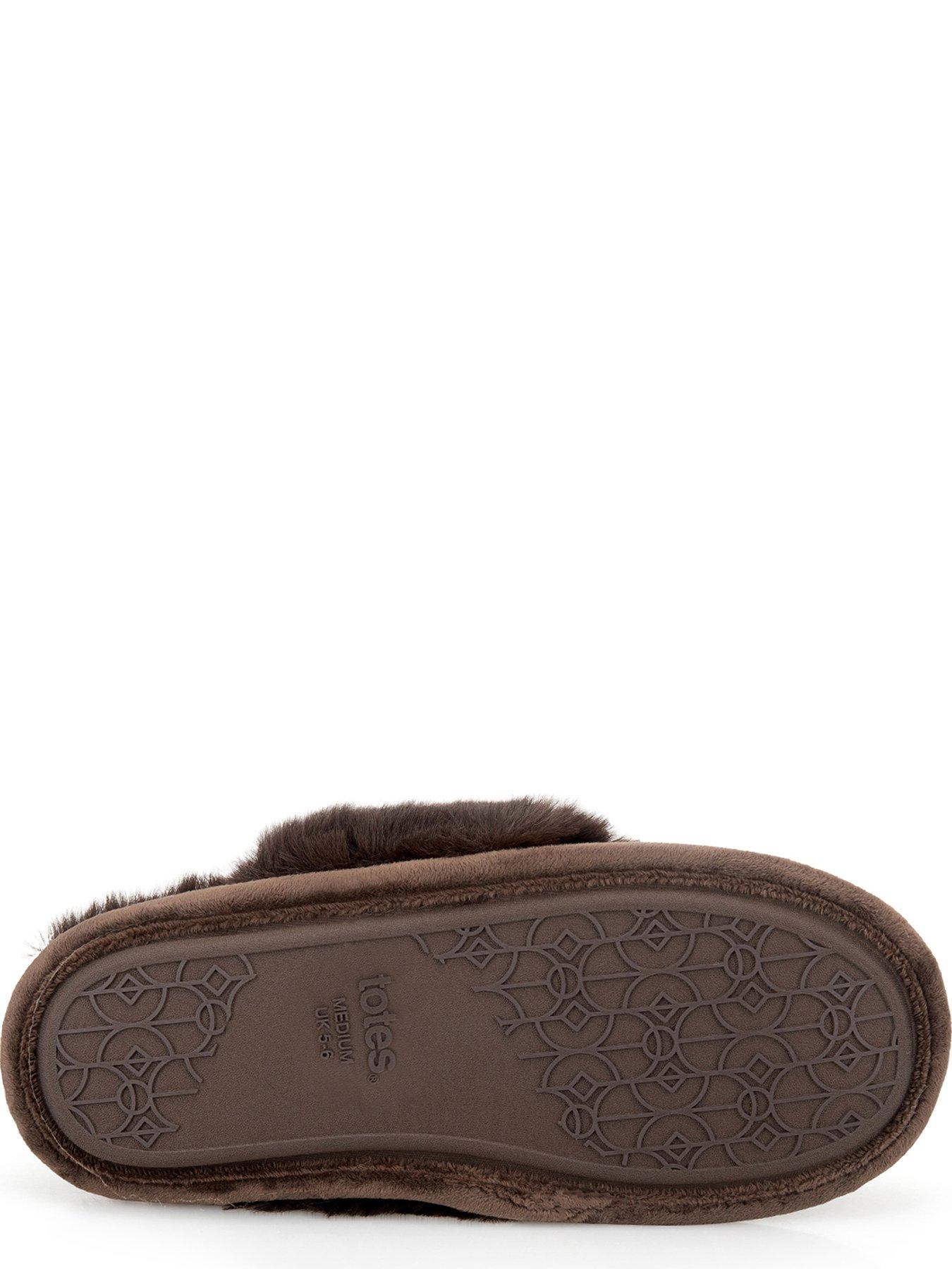 Image 3 of 5 of TOTES Velour Moccasin Slippers - Chocolate