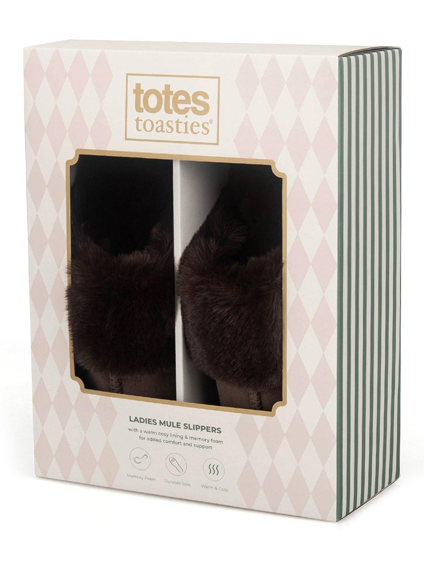 Image 5 of 5 of TOTES Velour Moccasin Slippers - Chocolate