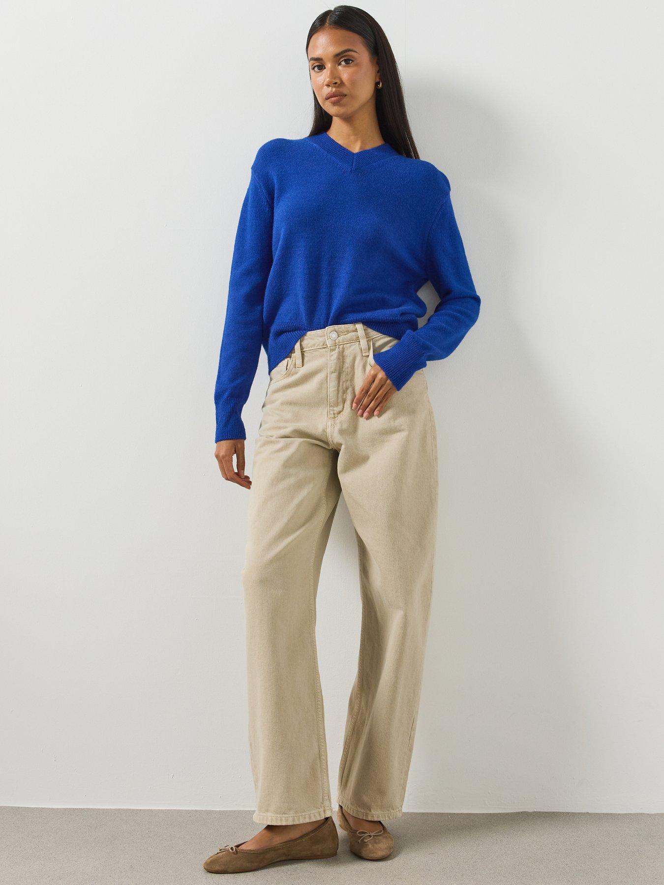 Image 6 of 6 of Mango V-Neck Knit Sweater - Blue