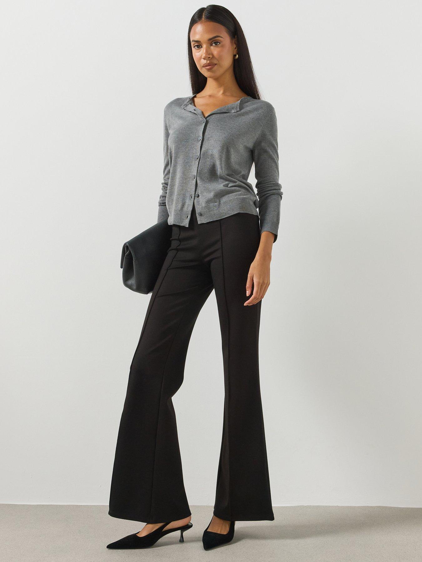 Mango Straight Seam Flared Leggings - Black