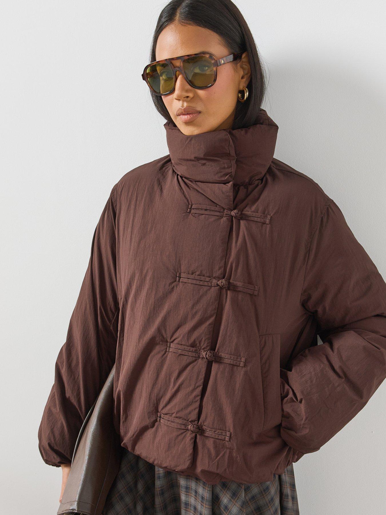 Mango Toggle Fastenings Padded Anorak - Brown