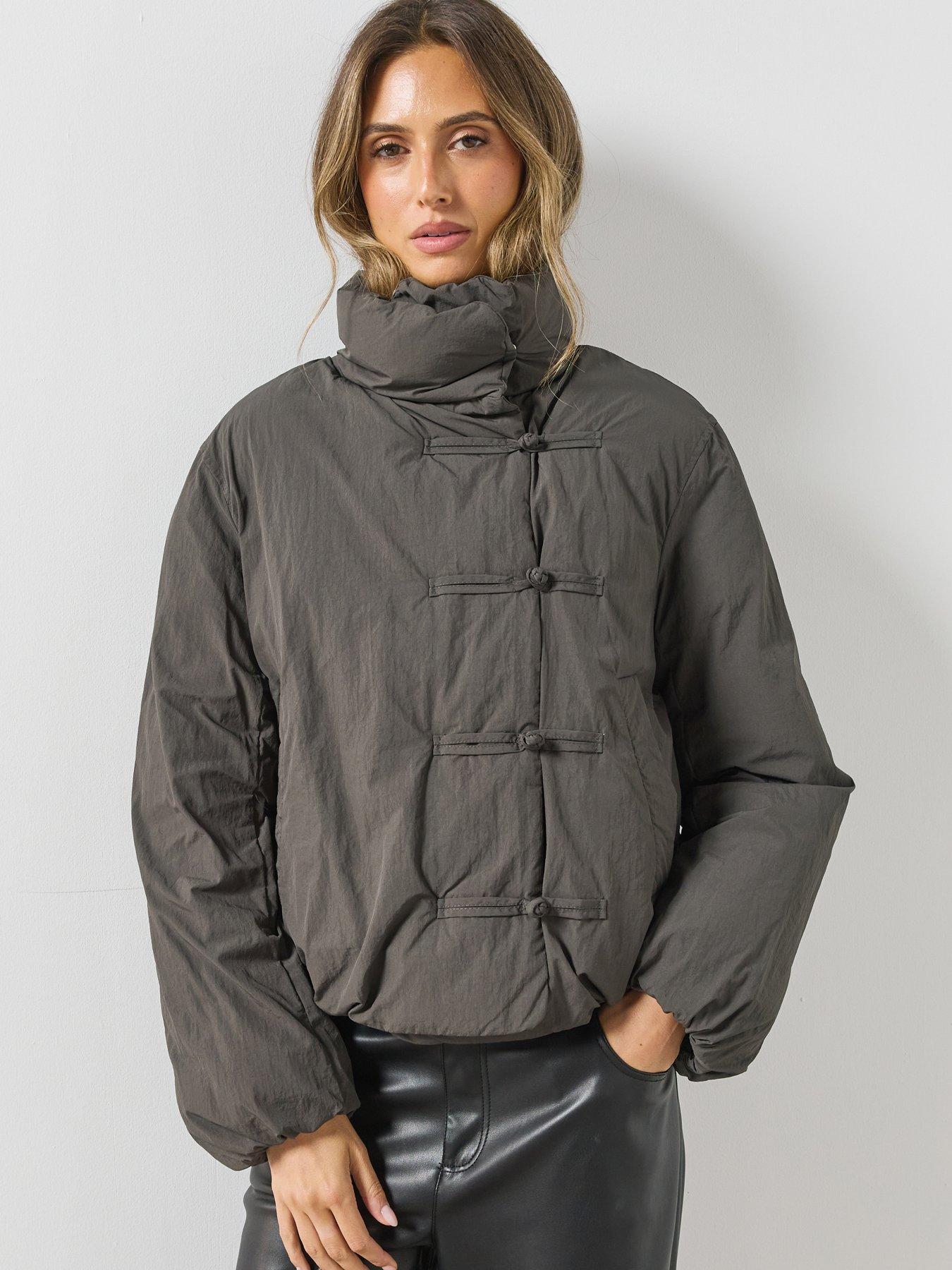 Mango Padded Anorak With Toggle Fastenings - Grey
