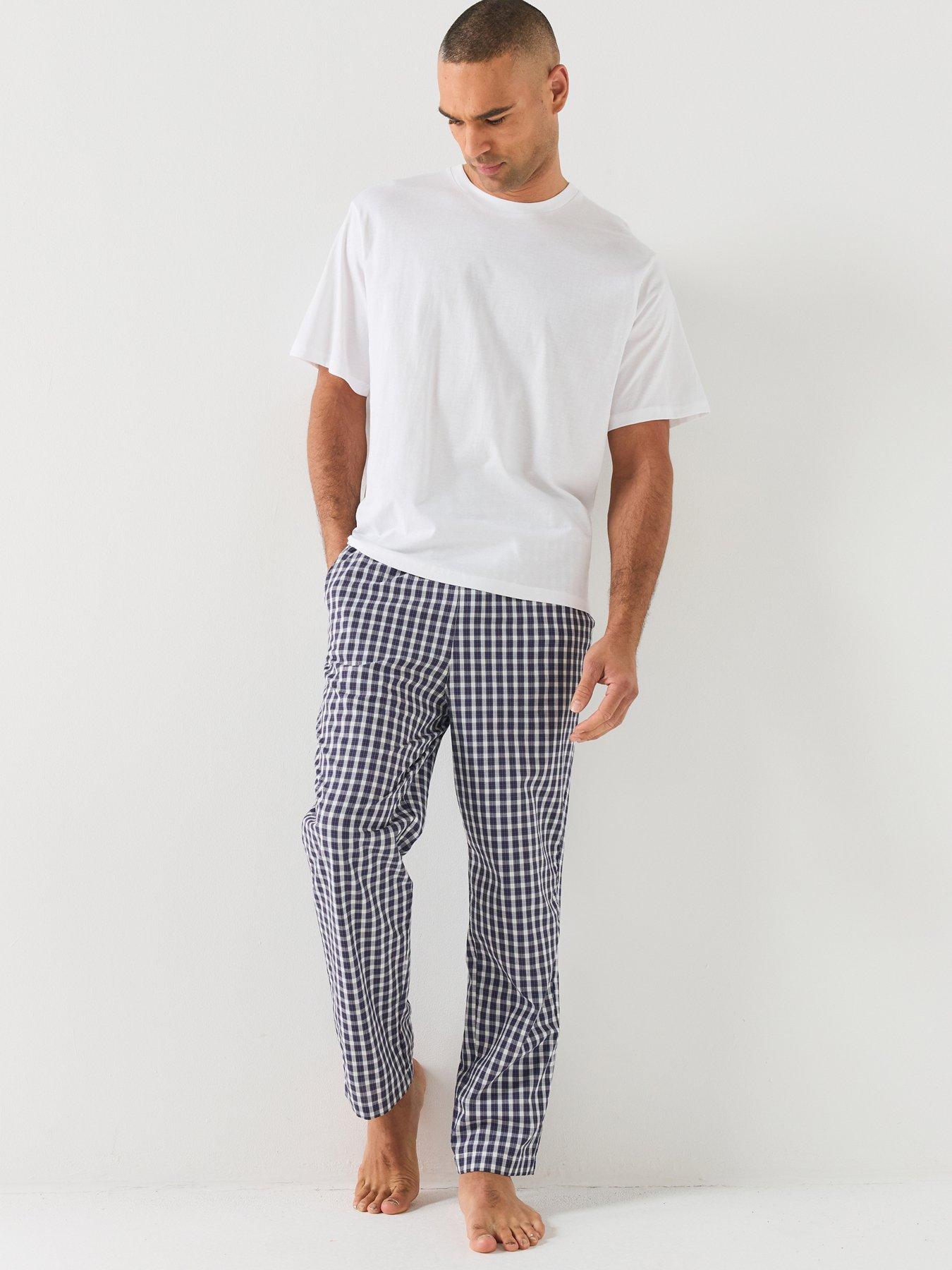 Image 1 of 5 of Jack & Jones Mens Florence 100% Cotton Checked Pyjama Set - Multi