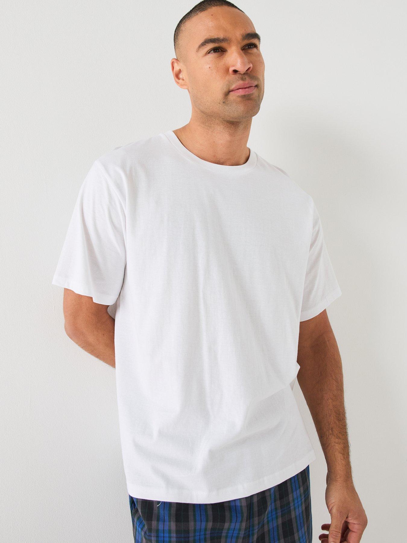 Image 5 of 5 of Jack & Jones Mens Florence 2-Piece Cotton Checked Pyjama Set - White