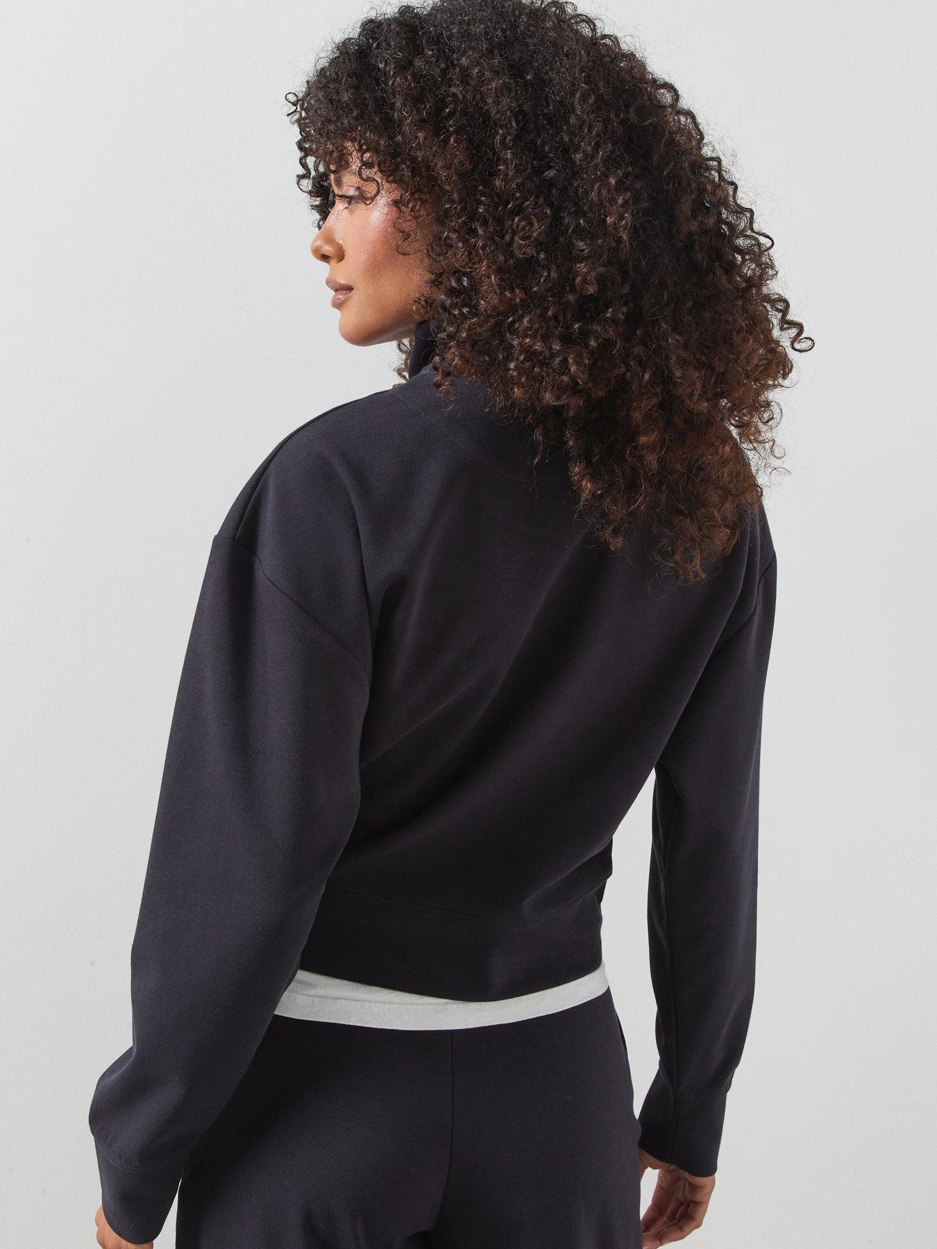 Image 2 of 5 of Mango Womens Half Zip Turtleneck Sweatshirt - Navy