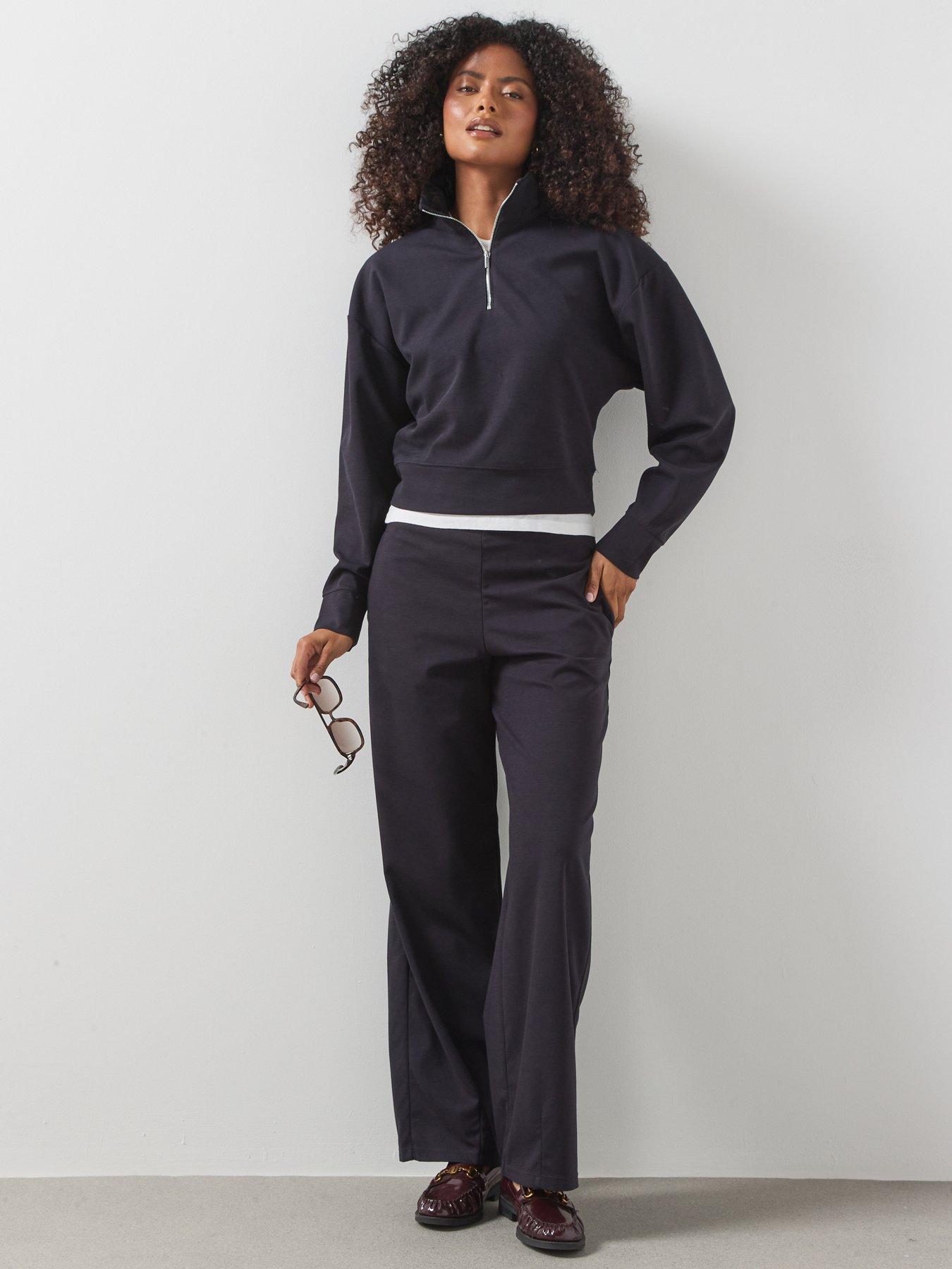 Image 3 of 5 of Mango Womens Half Zip Turtleneck Sweatshirt - Navy