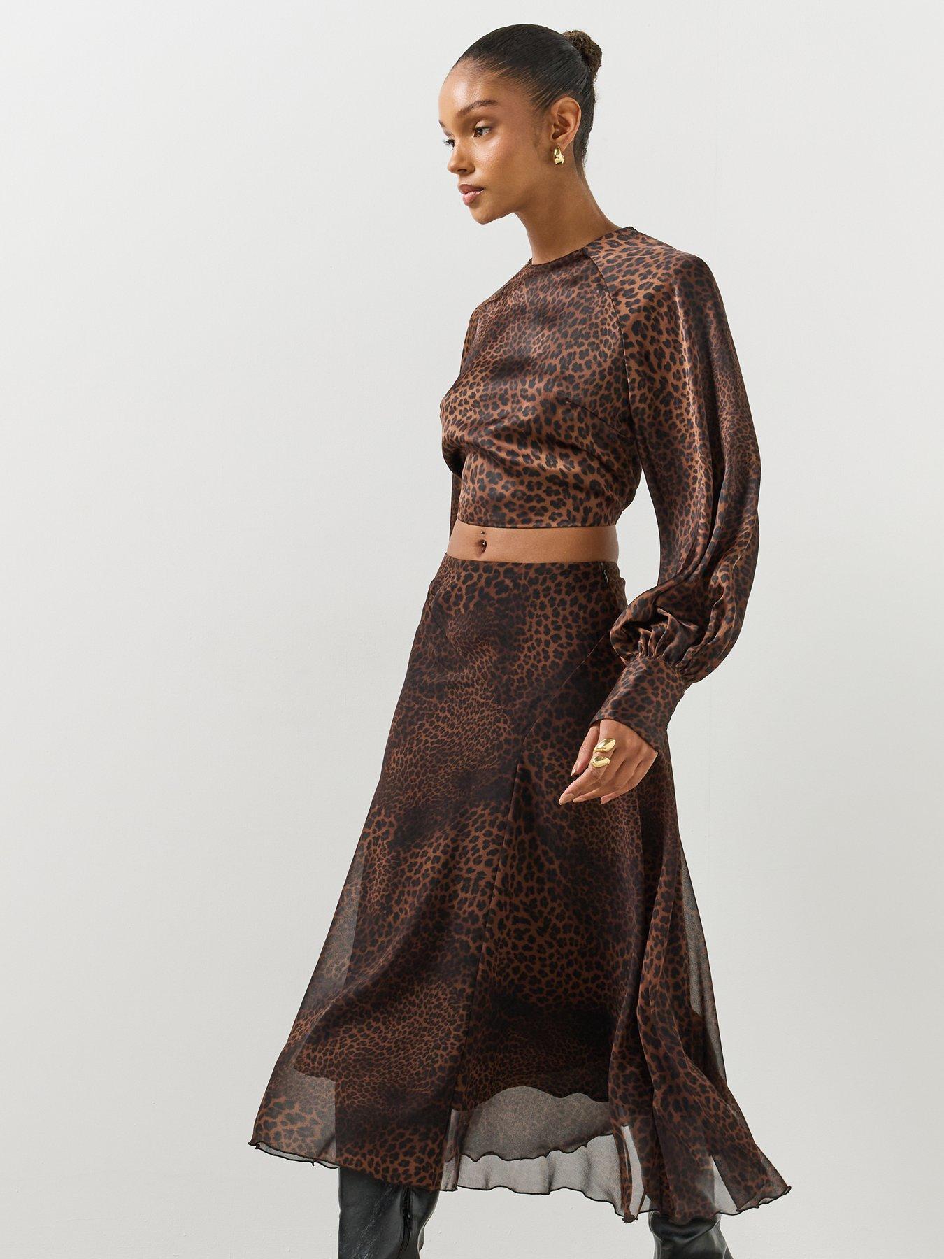 Image 5 of 6 of Mango Womens Hunter Open Back Tie Satin-Look Top - Brown