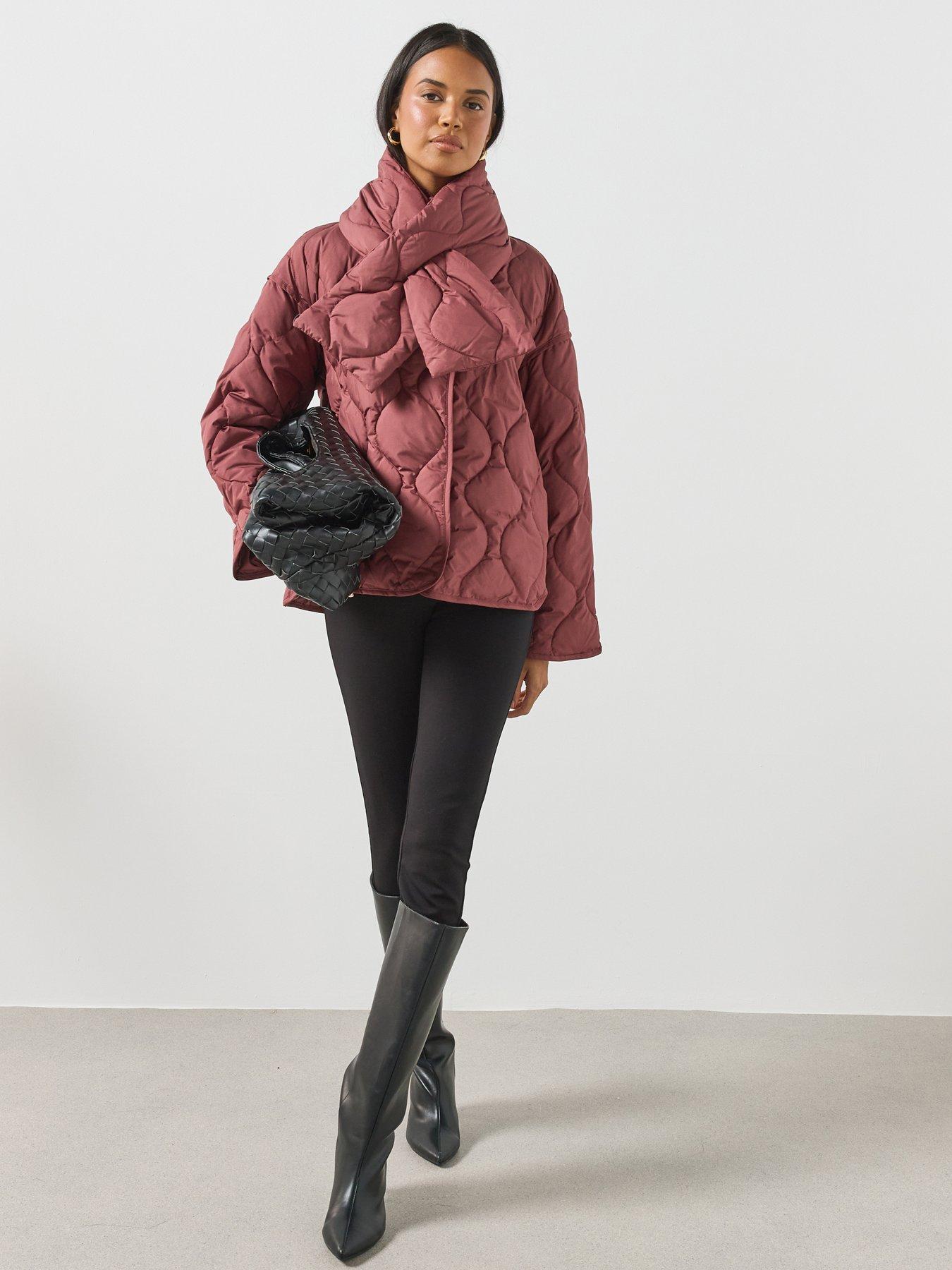 Mango Removable Scarf Padded Anorak - Red