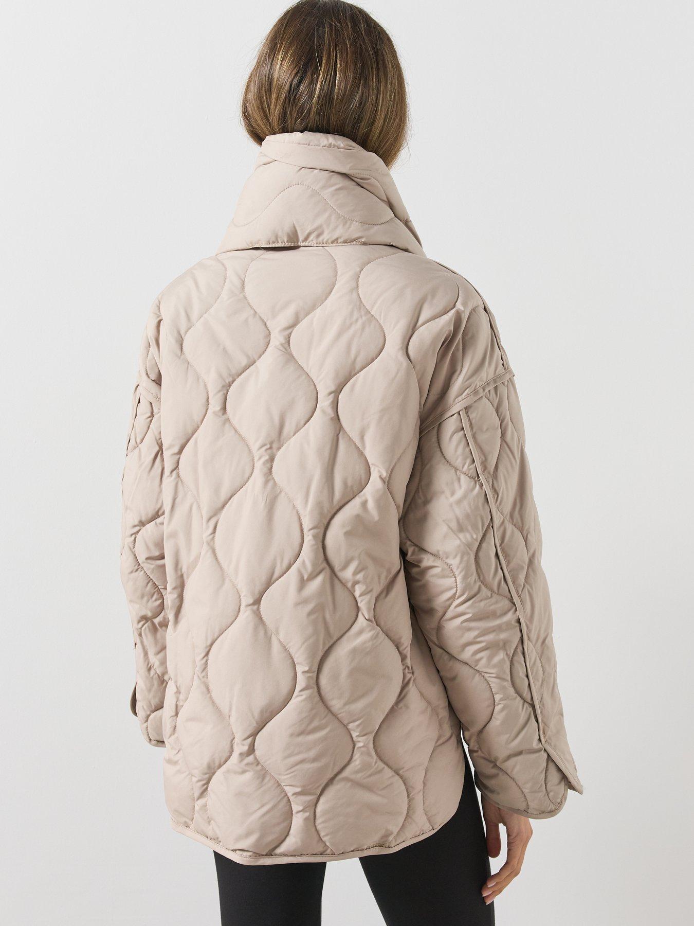 Image 2 of 6 of Mango Padded Anorak With Removable Scarf - Grey