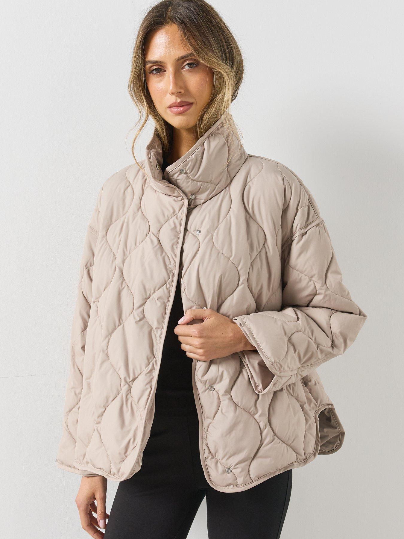 Image 5 of 6 of Mango Padded Anorak With Removable Scarf - Grey