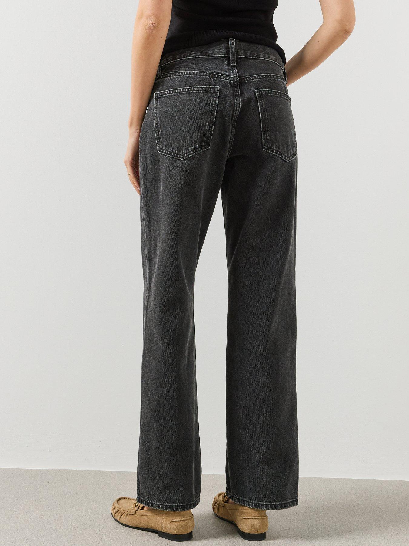 Image 2 of 5 of Mango Womens High Rise Straight Leg Jeans - Grey