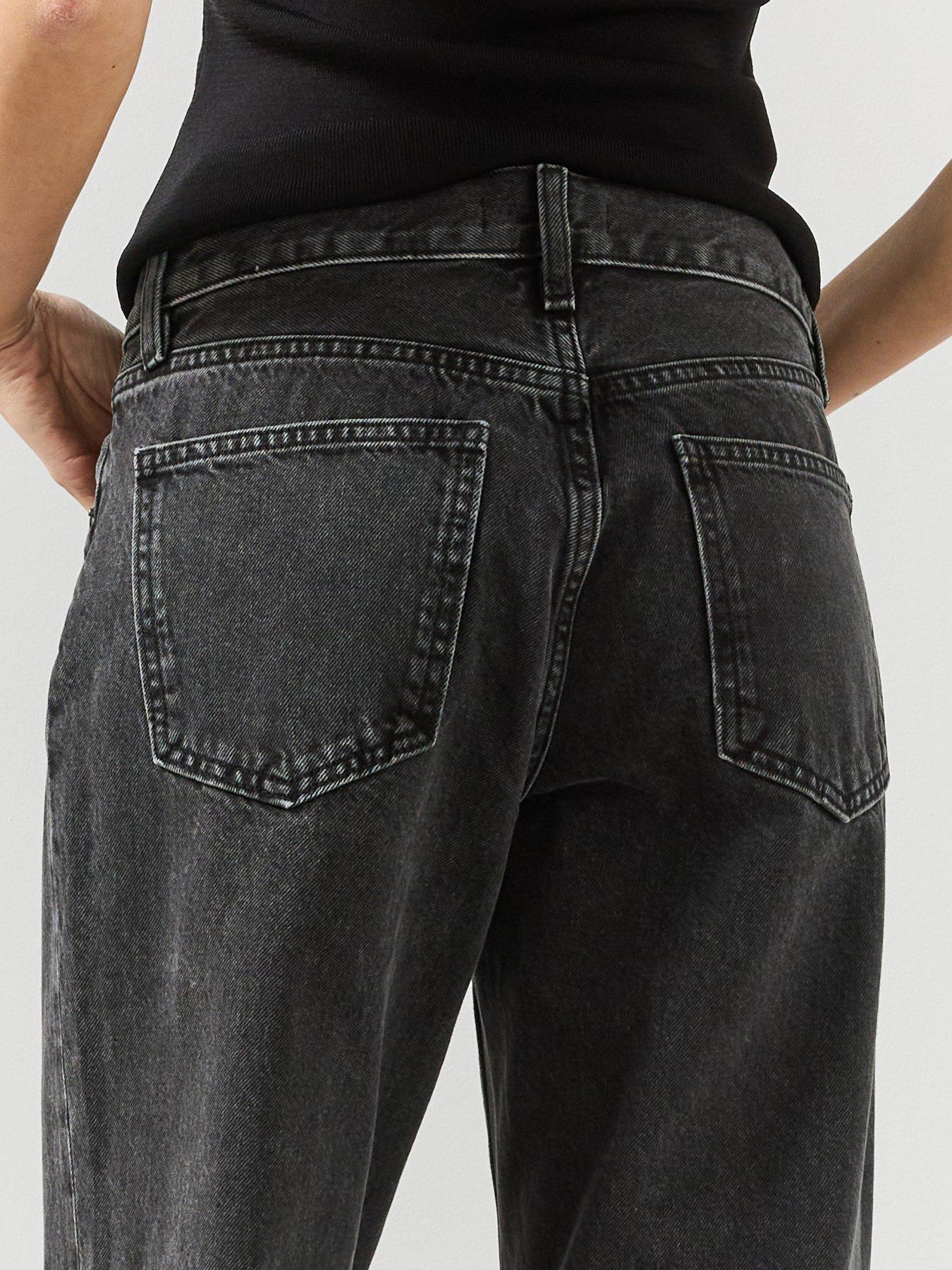 Image 4 of 5 of Mango Womens High Rise Straight Leg Jeans - Grey