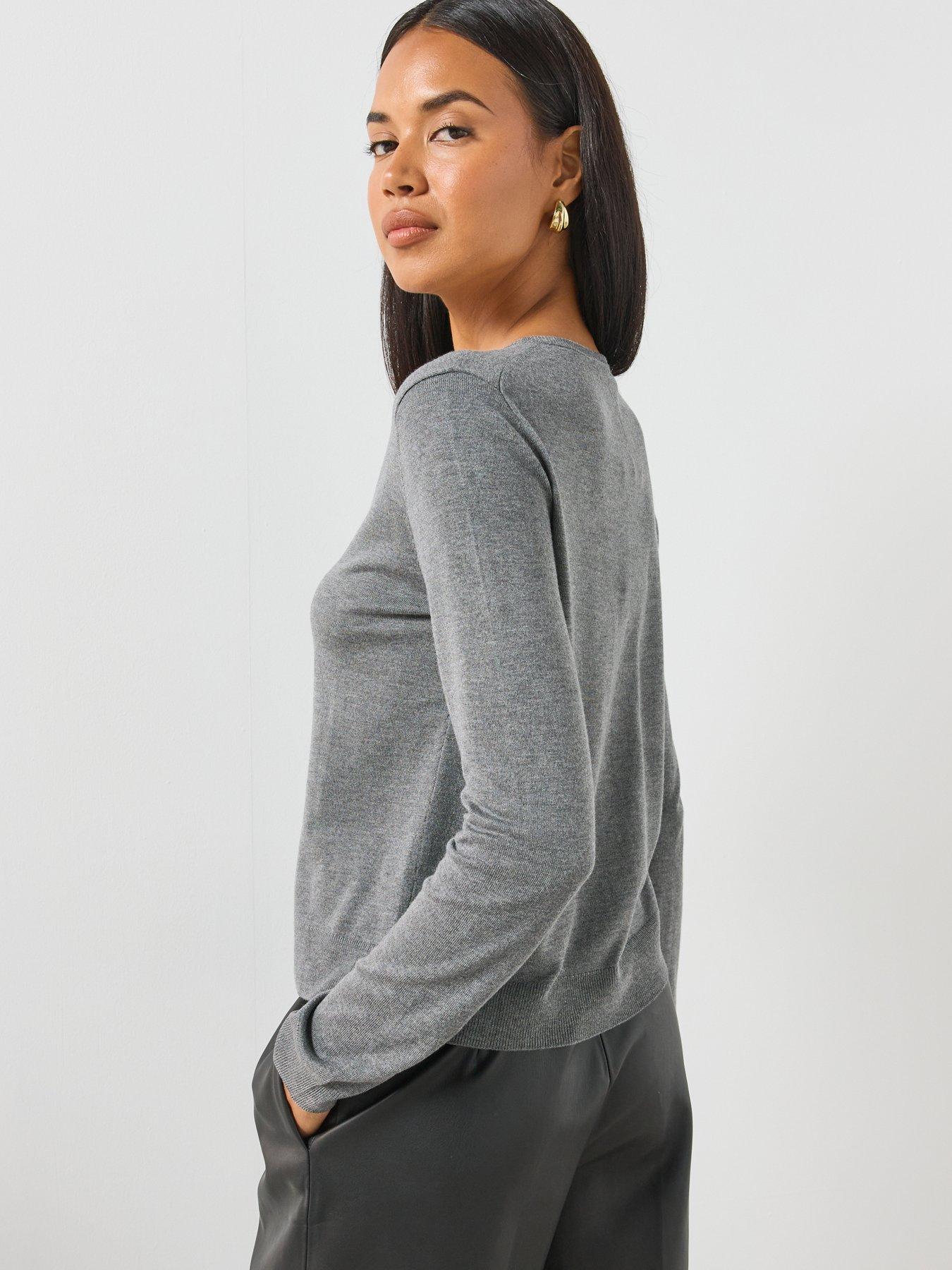 Image 2 of 6 of Mango Knitted Button Cardigan - Grey