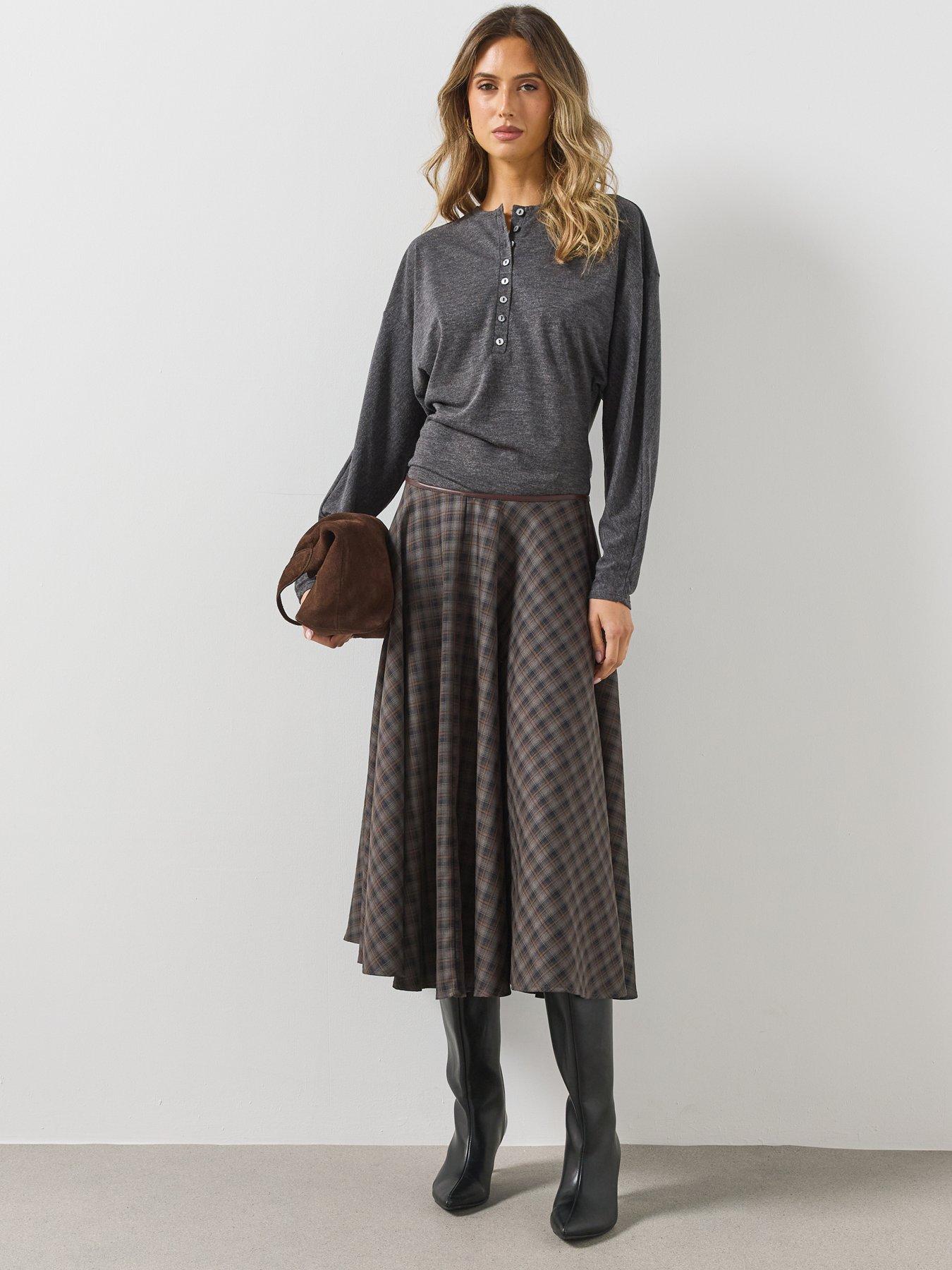 Image 3 of 6 of Mango Womens Button Front Relaxed Fit Long Sleeve Jumper - Grey
