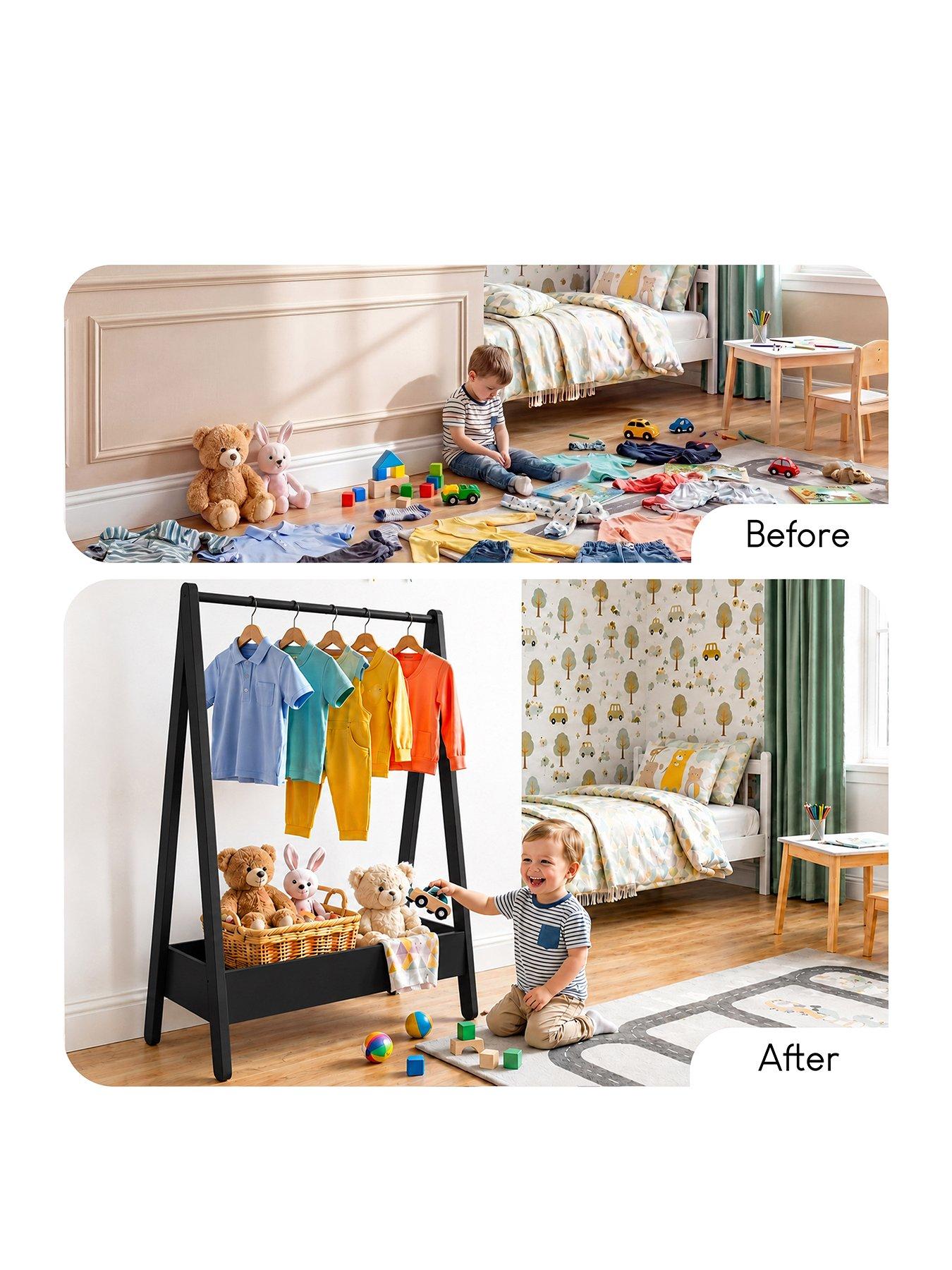 Image 2 of 8 of Vida Designs Junior Vida Kids Clothes Rack, Black