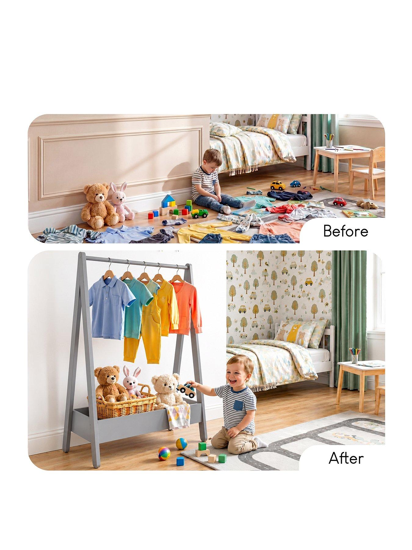 Image 2 of 8 of Vida Designs Junior Vida Kids Clothes Rack, Grey
